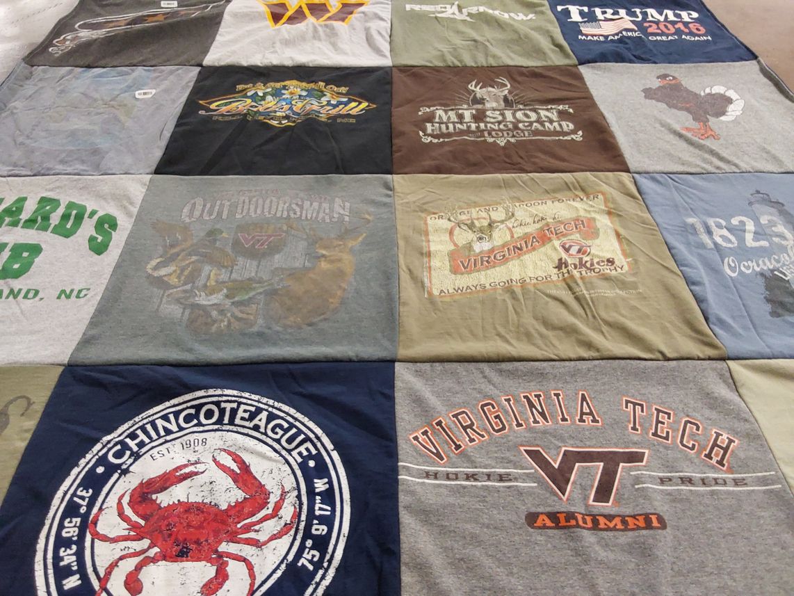 T-shirt quilt from virginia tech university by Karen from VA