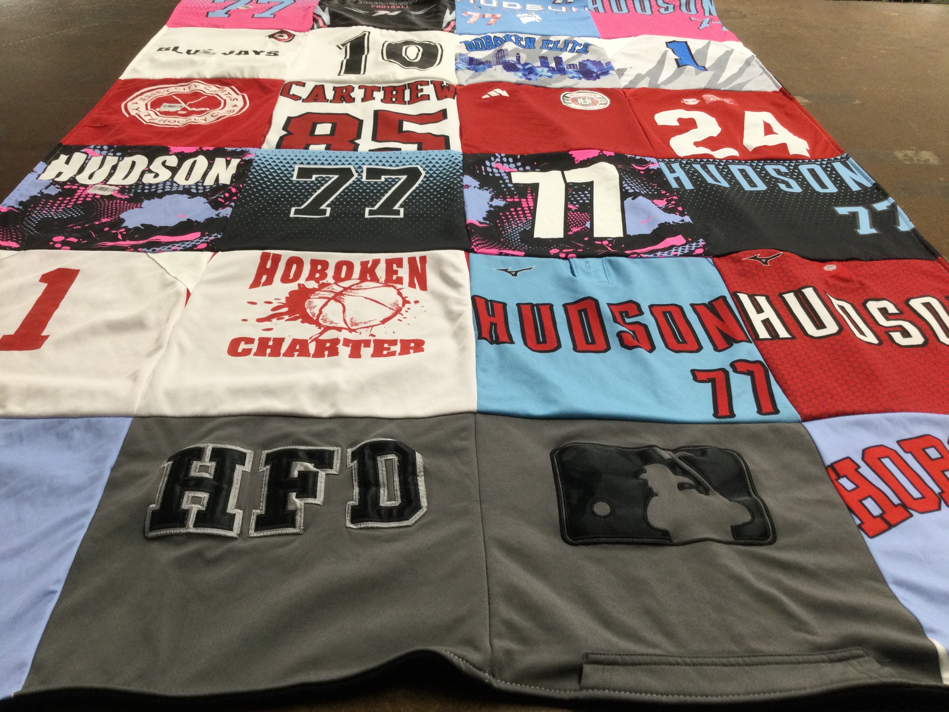 T-shirt quilt featuring hudson sports team by KAREN from NJ