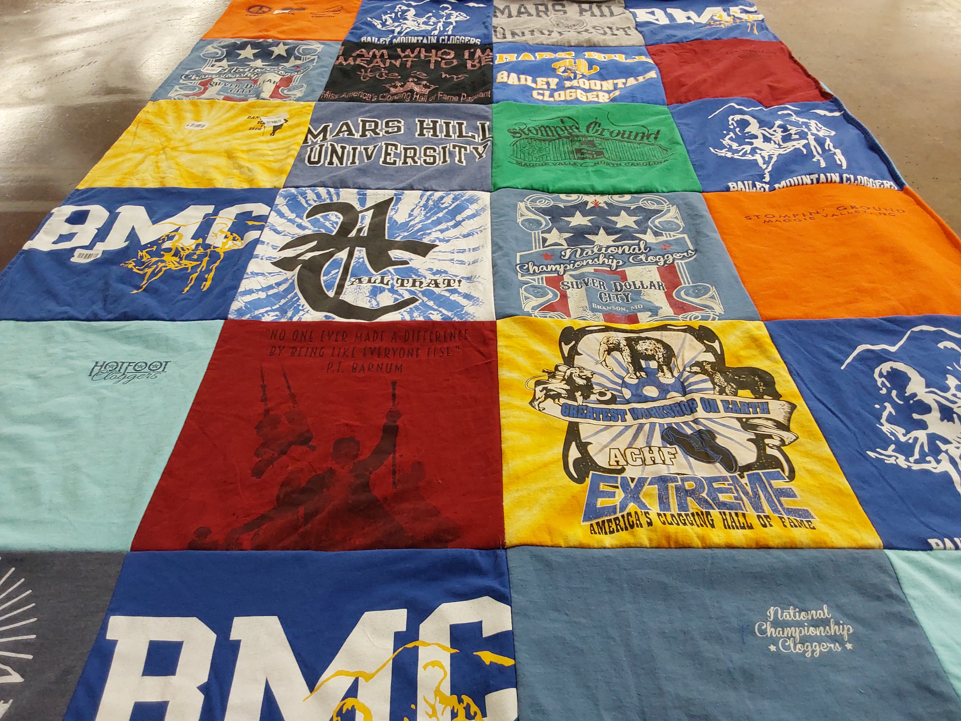 T-shirt quilt from mars hill university by barbara from FL