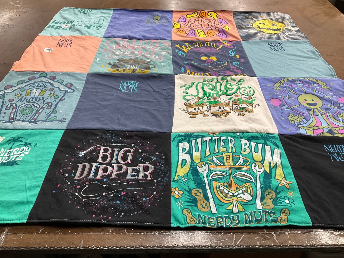 T-shirt quilt with humor, space themes by Naomi from CT