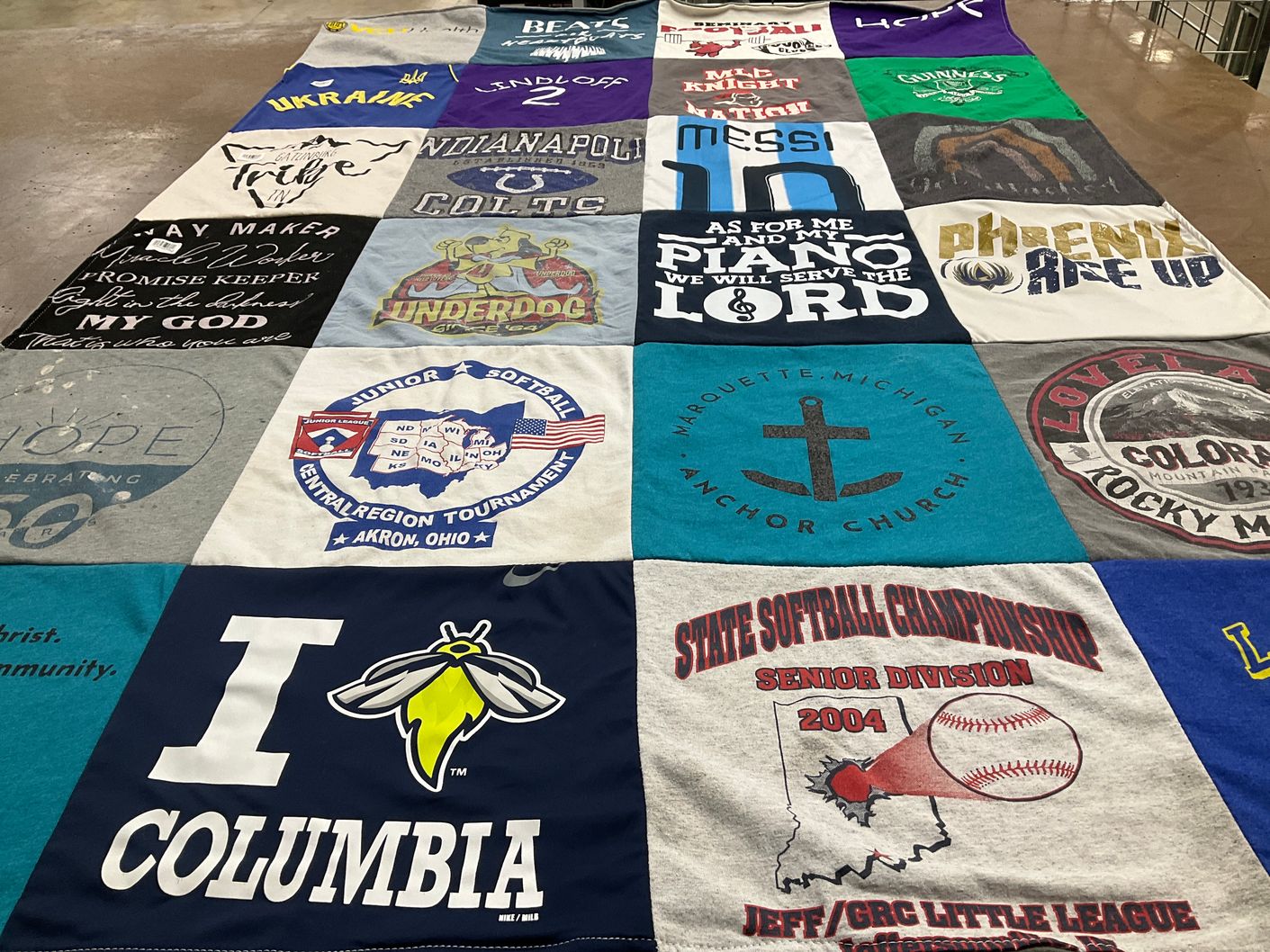 T-shirt quilt featuring junior softball by Julie from MI