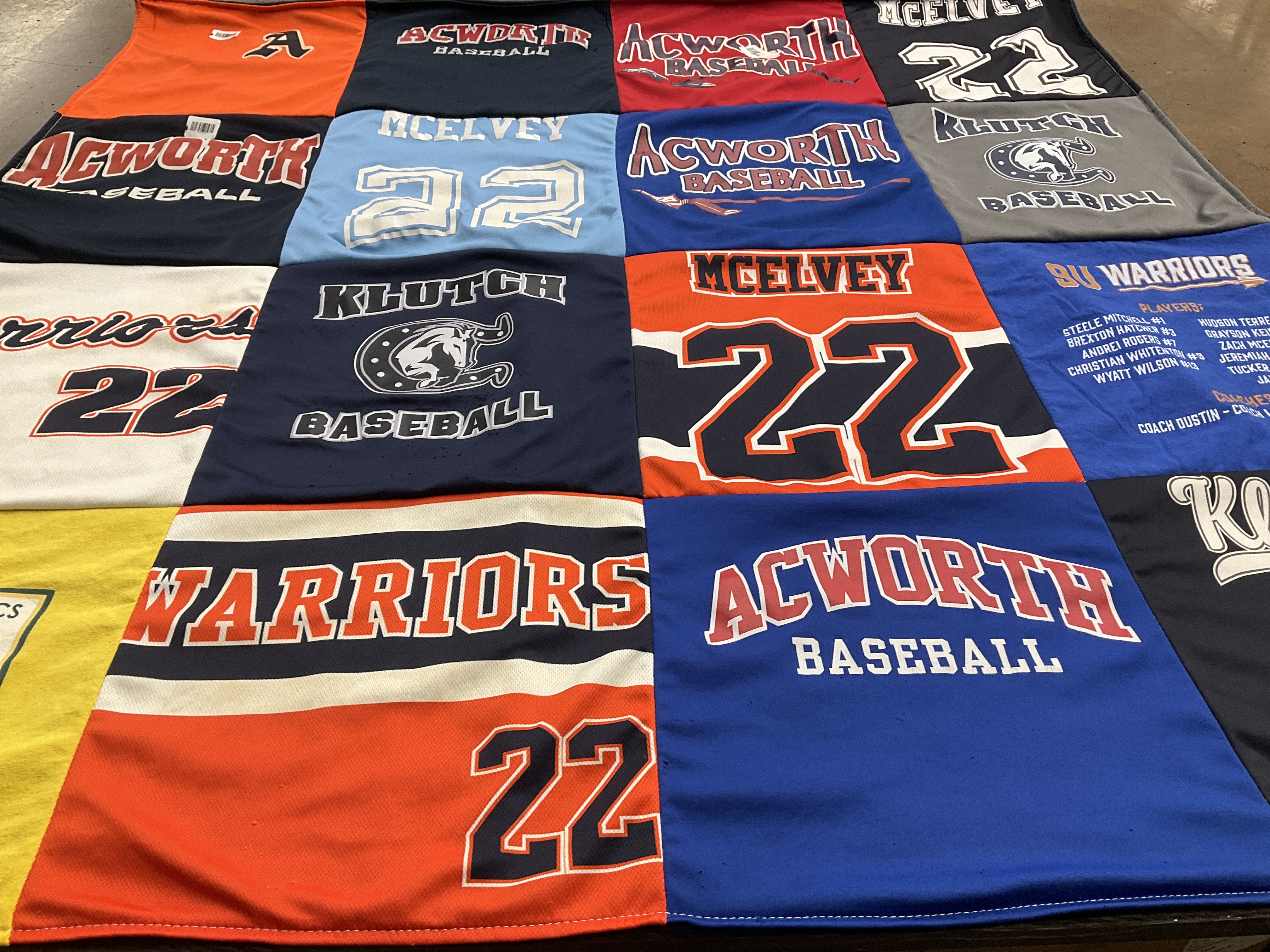 T-shirt quilt featuring acworth warriors by Deborah from GA