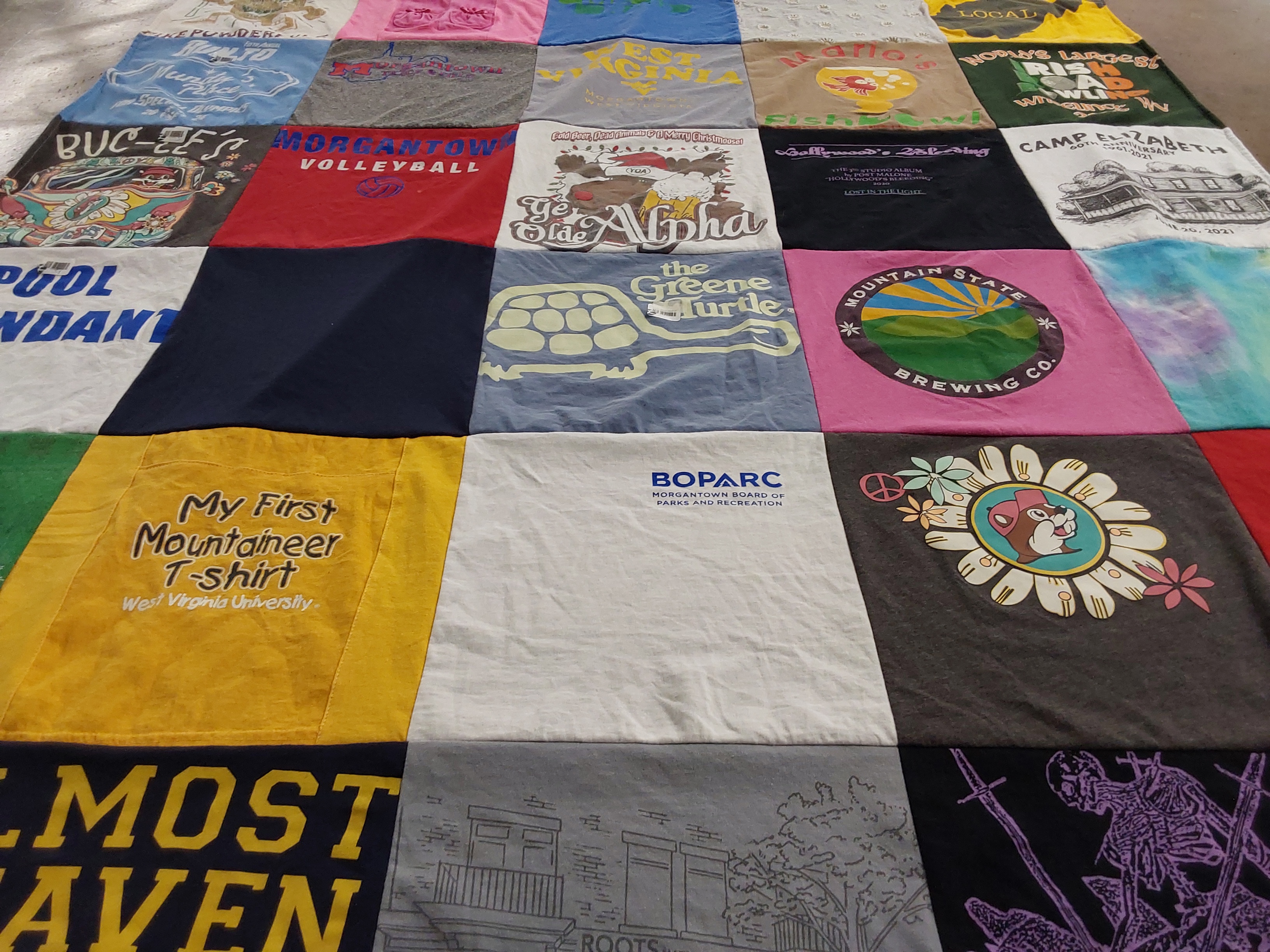 T-shirt quilt featuring morgantown volleyball by Mary from WV