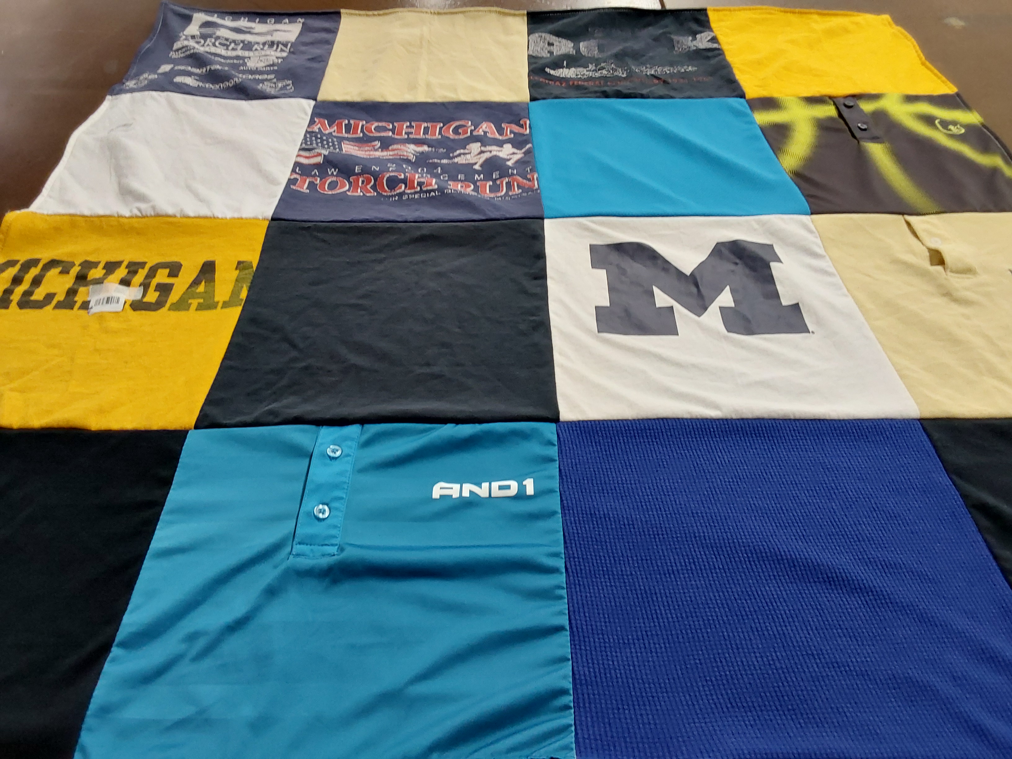 T-shirt quilt from university of michigan by Stephanie from MI