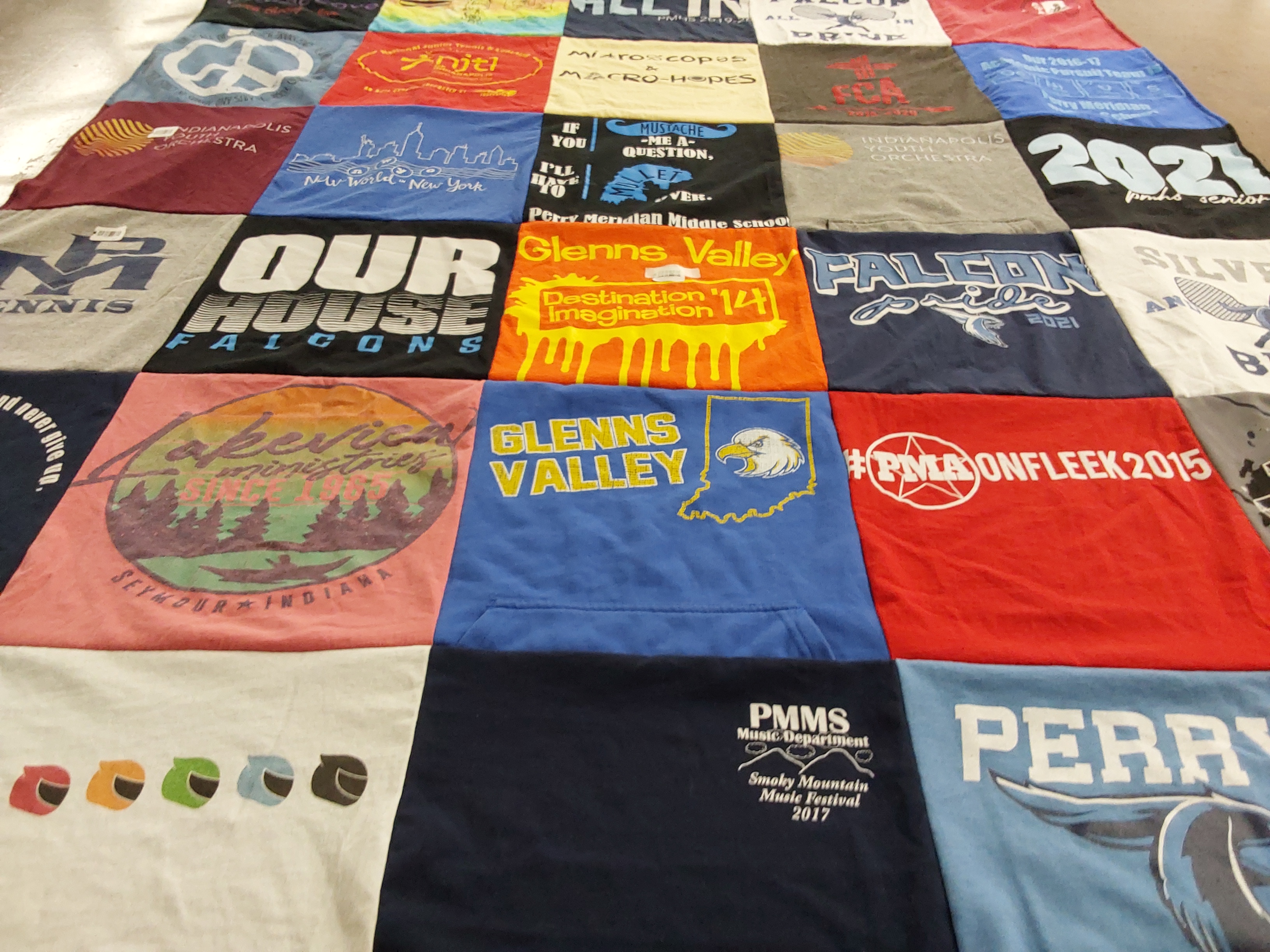 T-shirt quilt featuring falcons, eagles by Carrie from IN