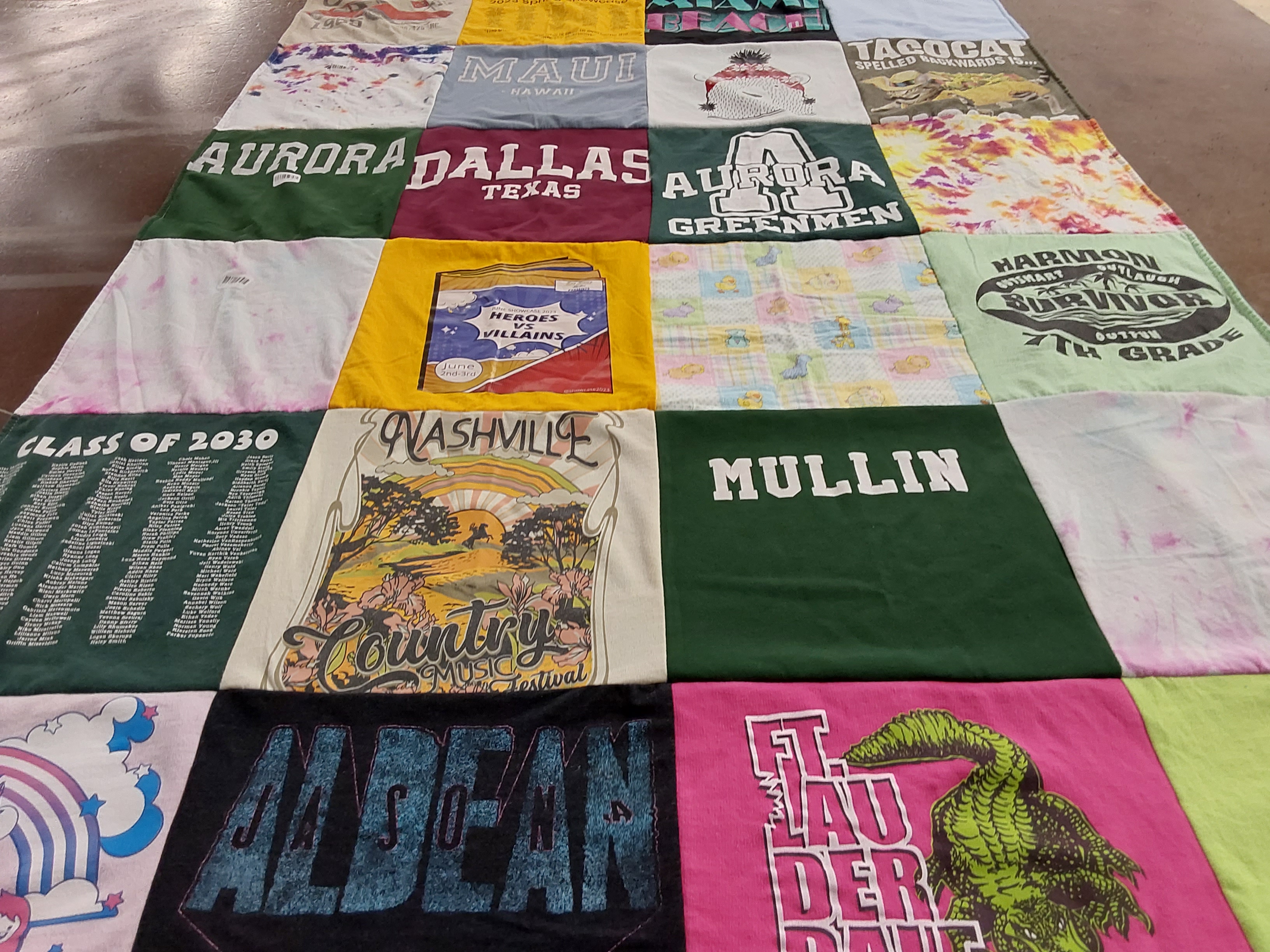 T-shirt quilt from aurora greenmen, harmon seventh grade by Najwa from OH