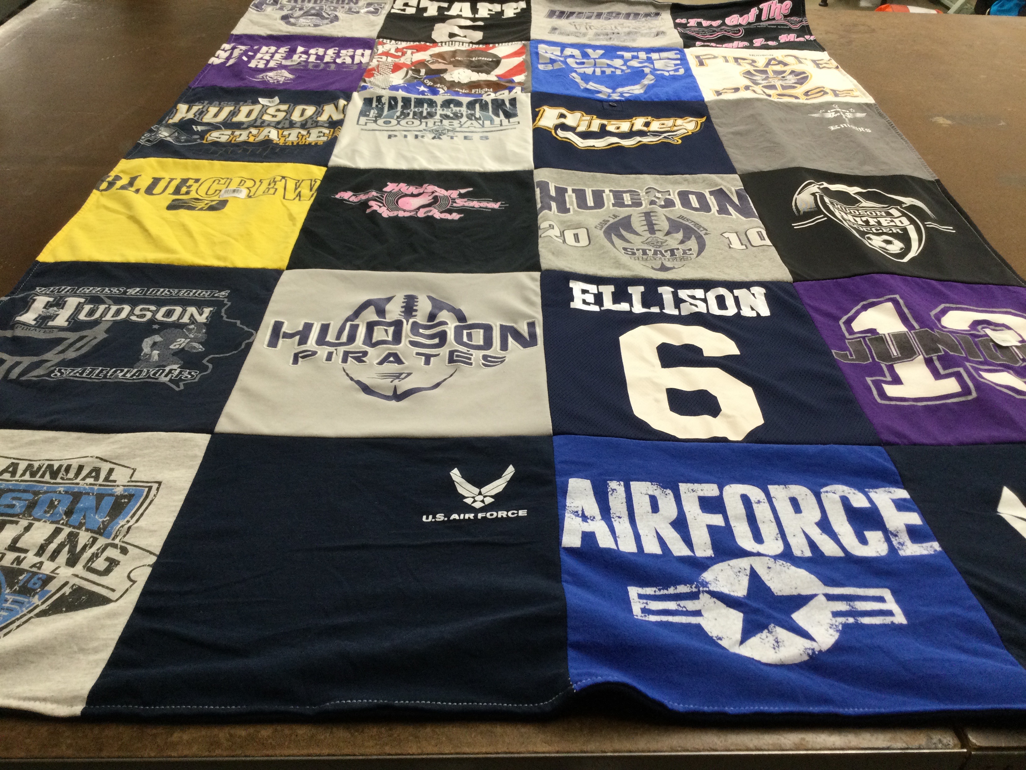 T-shirt quilt featuring hudson pirates by Stefanie from IA