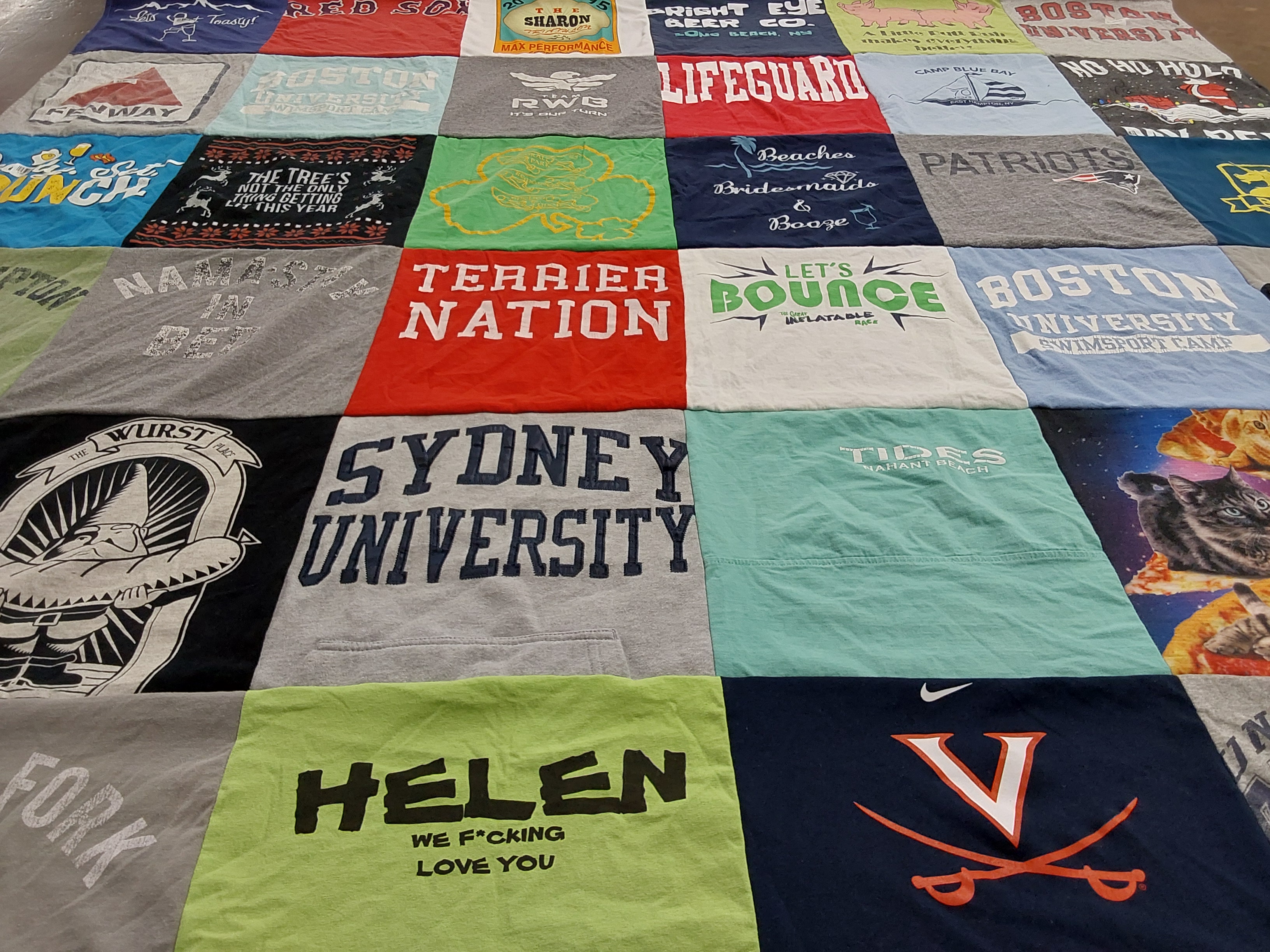 T-shirt quilt featuring patriots by Jordan from WA