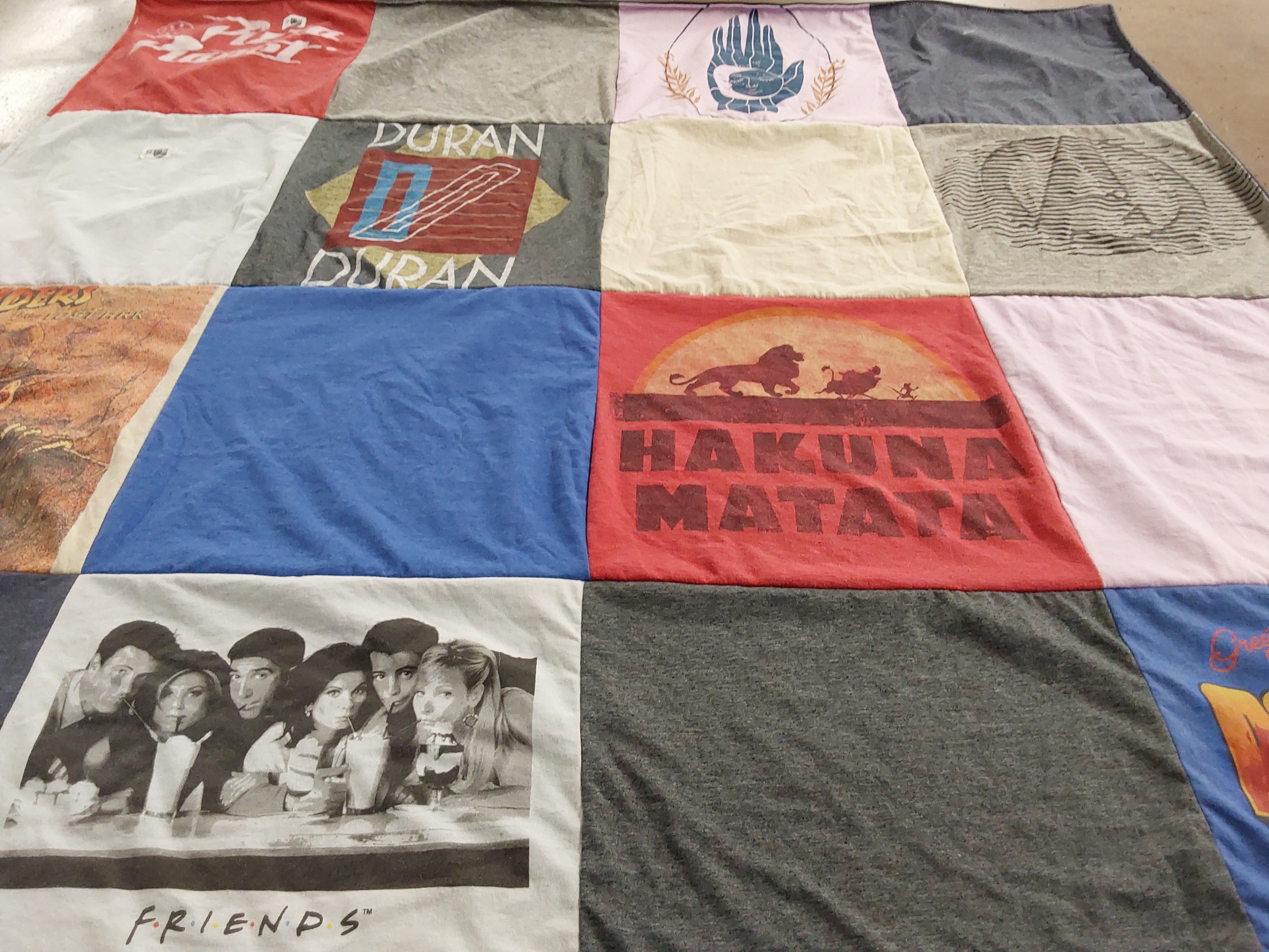 T-shirt quilt with music, television themes by Jennifer from NJ
