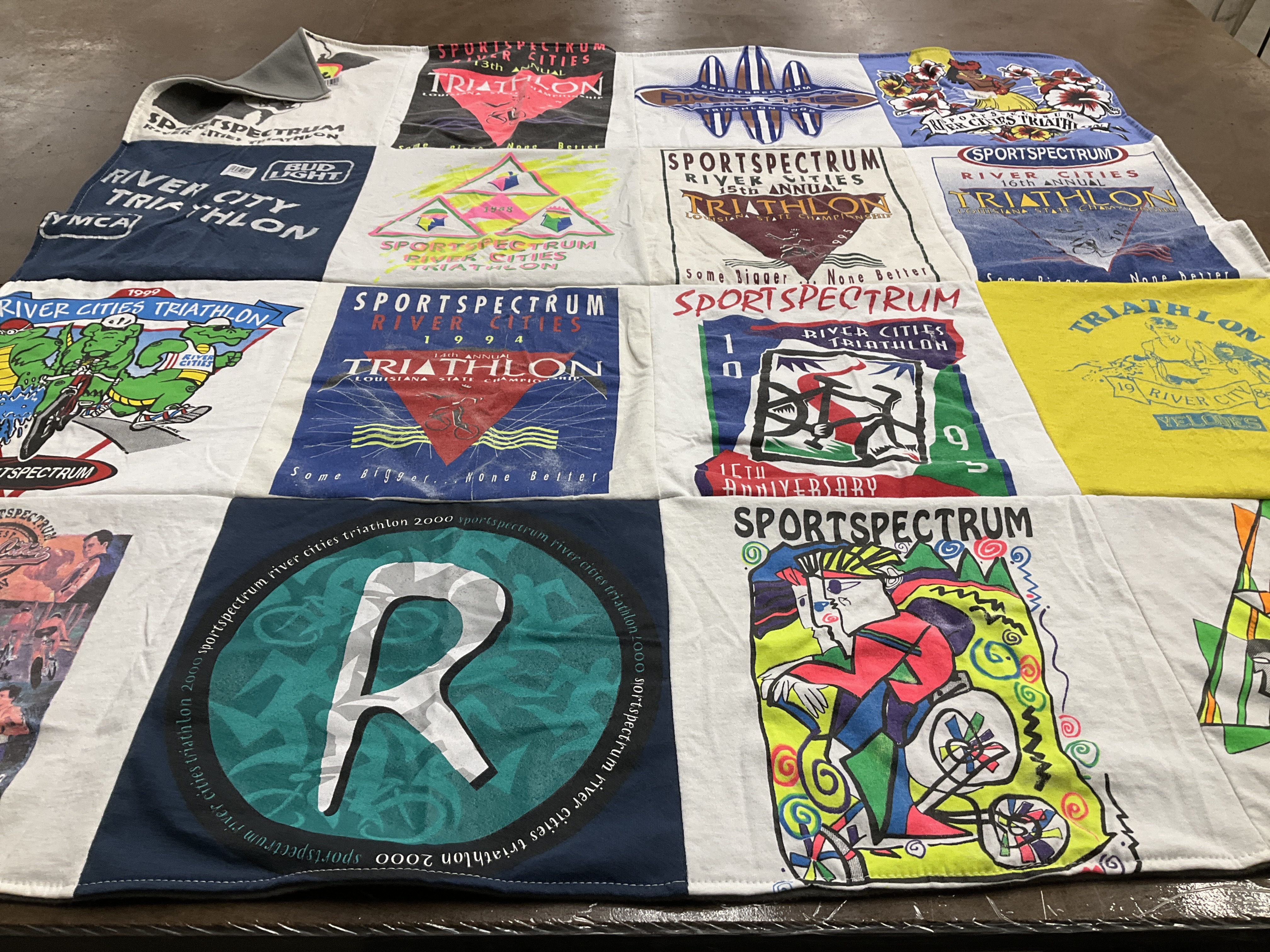 T-shirt quilt with triathlons, running themes by James from TX