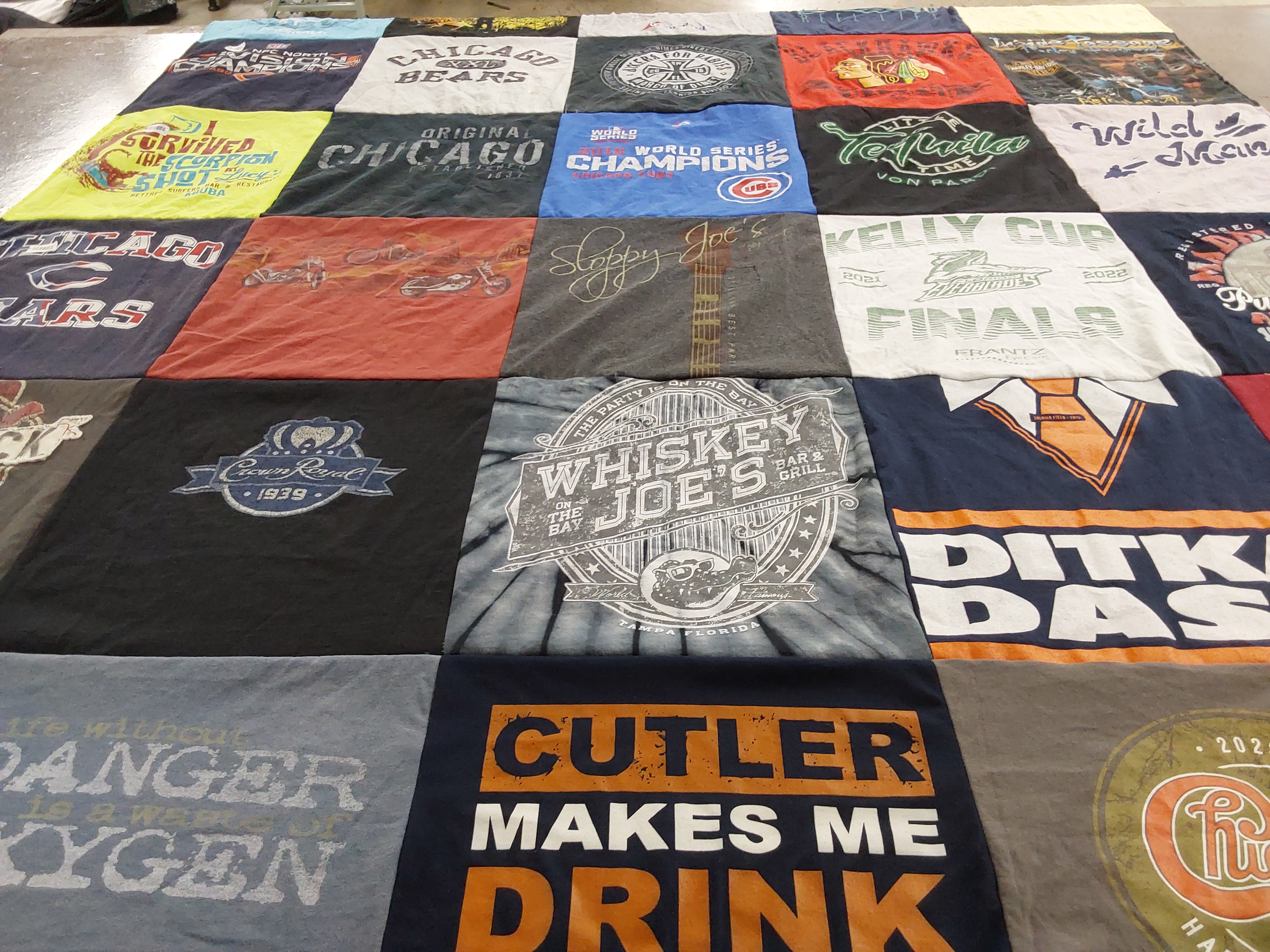 T-shirt quilt featuring chicago bears by Paul from FL