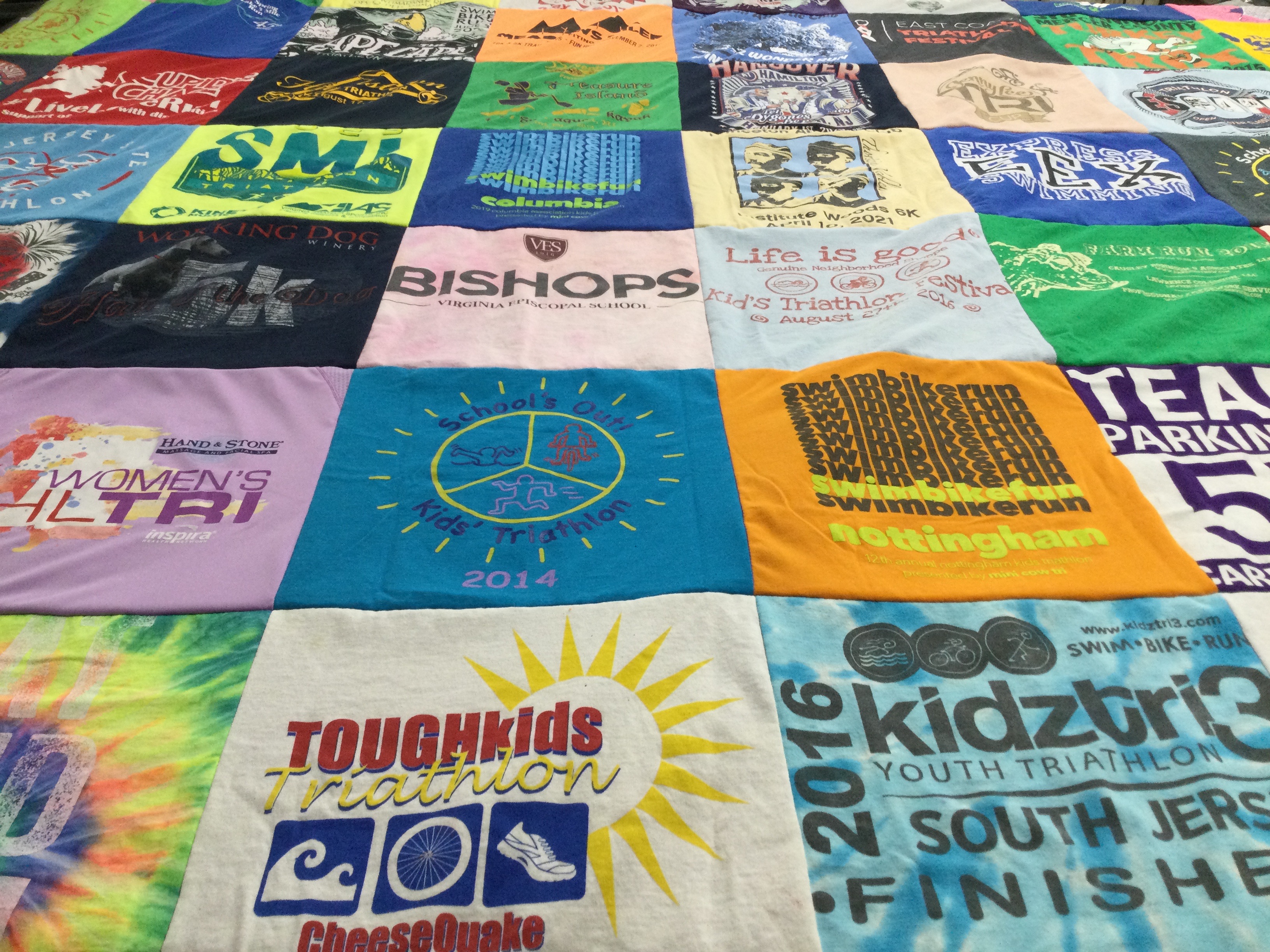 T-shirt quilt featuring kidz tri by Luz from NJ
