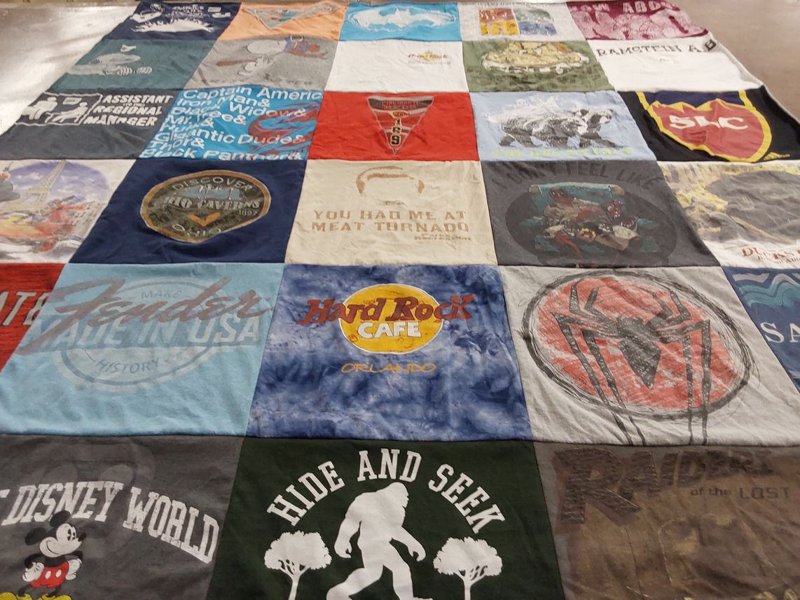 T-shirt quilt with marvel, disney themes by David from CO