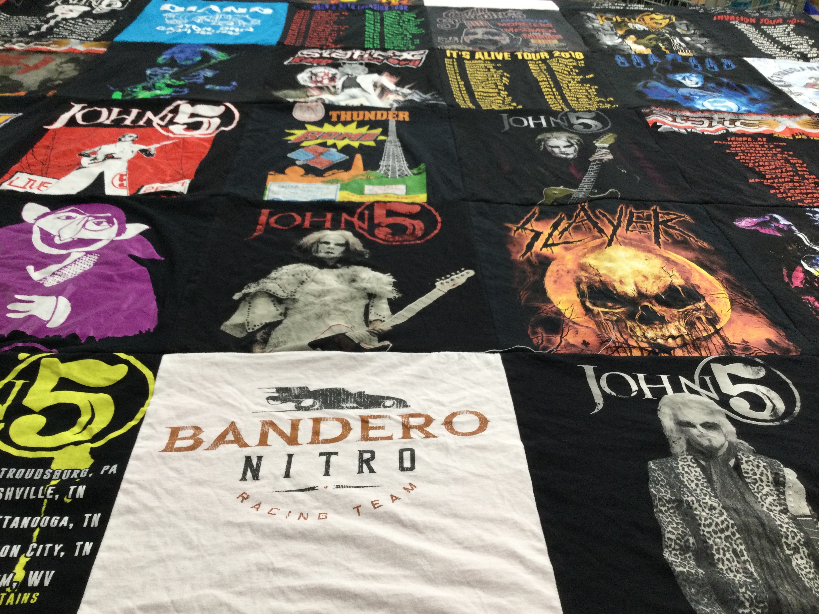 T-shirt quilt with music, rock themes by Anthony from OH