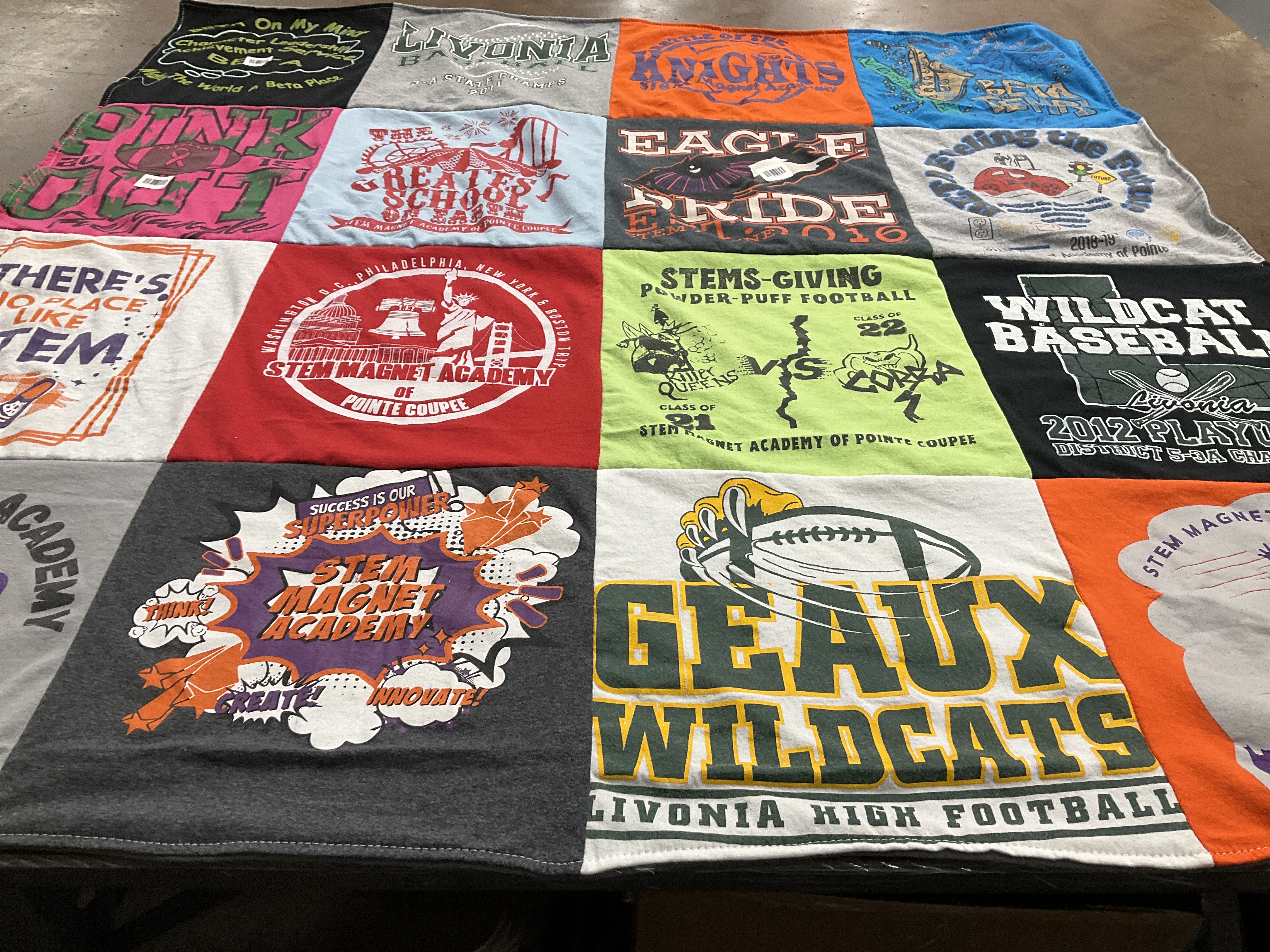 T-shirt quilt featuring livonia high football, geaux wildcats by Frannie from LA