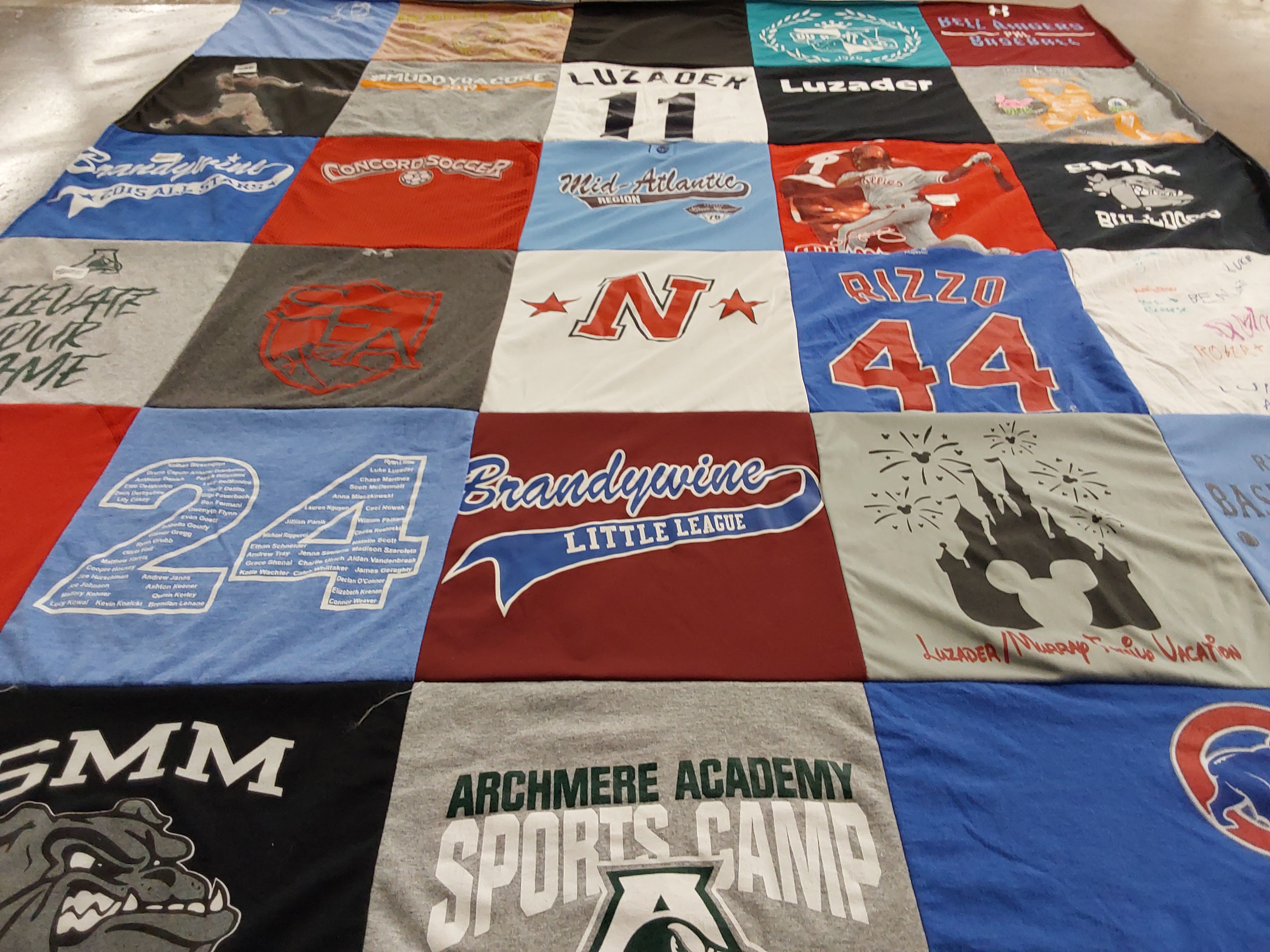 T-shirt quilt featuring phillies, chicago cubs by Jennifer from DE