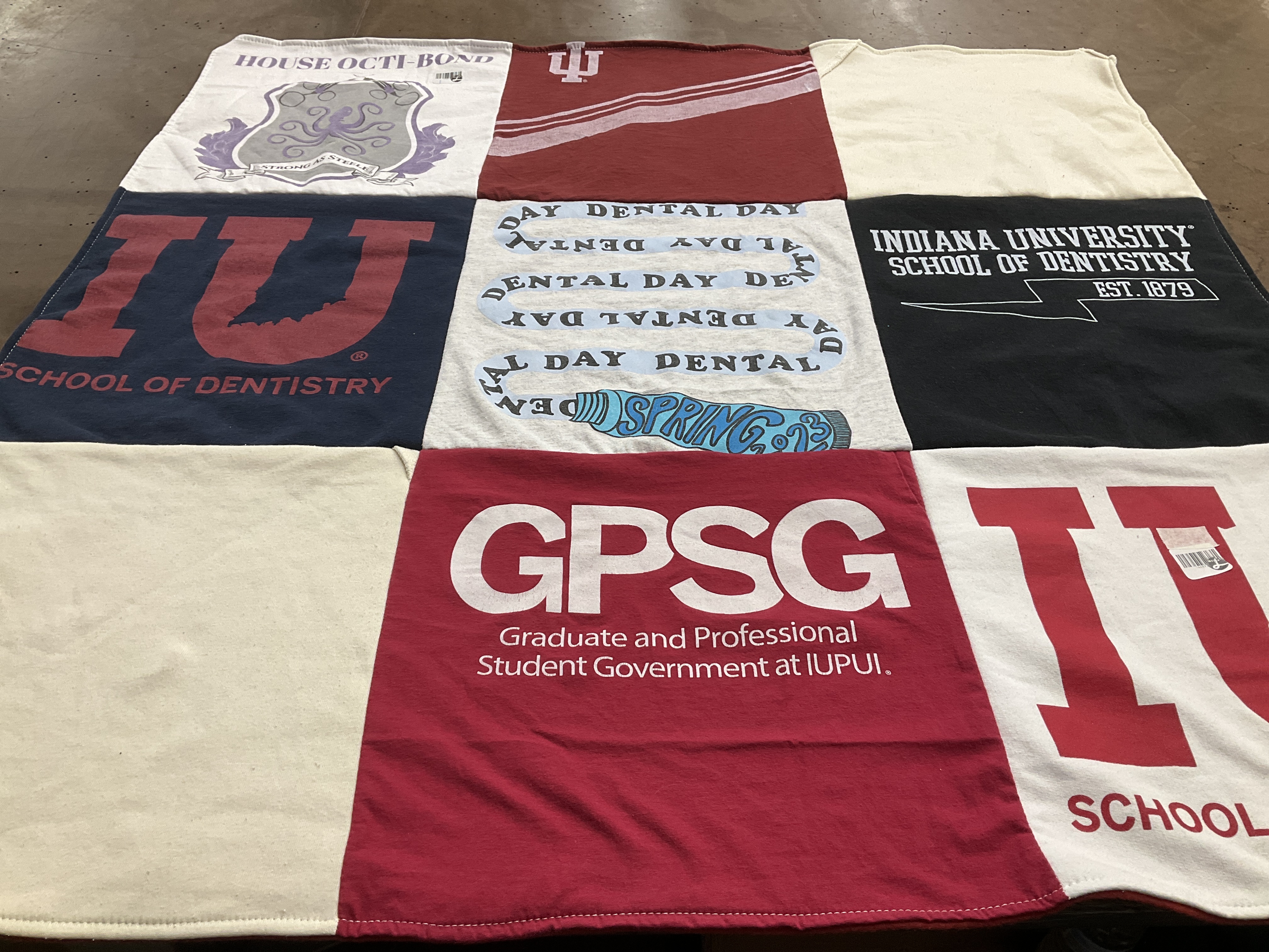 T-shirt quilt from indiana university school of dentistry, iupui by Tatianna from TX
