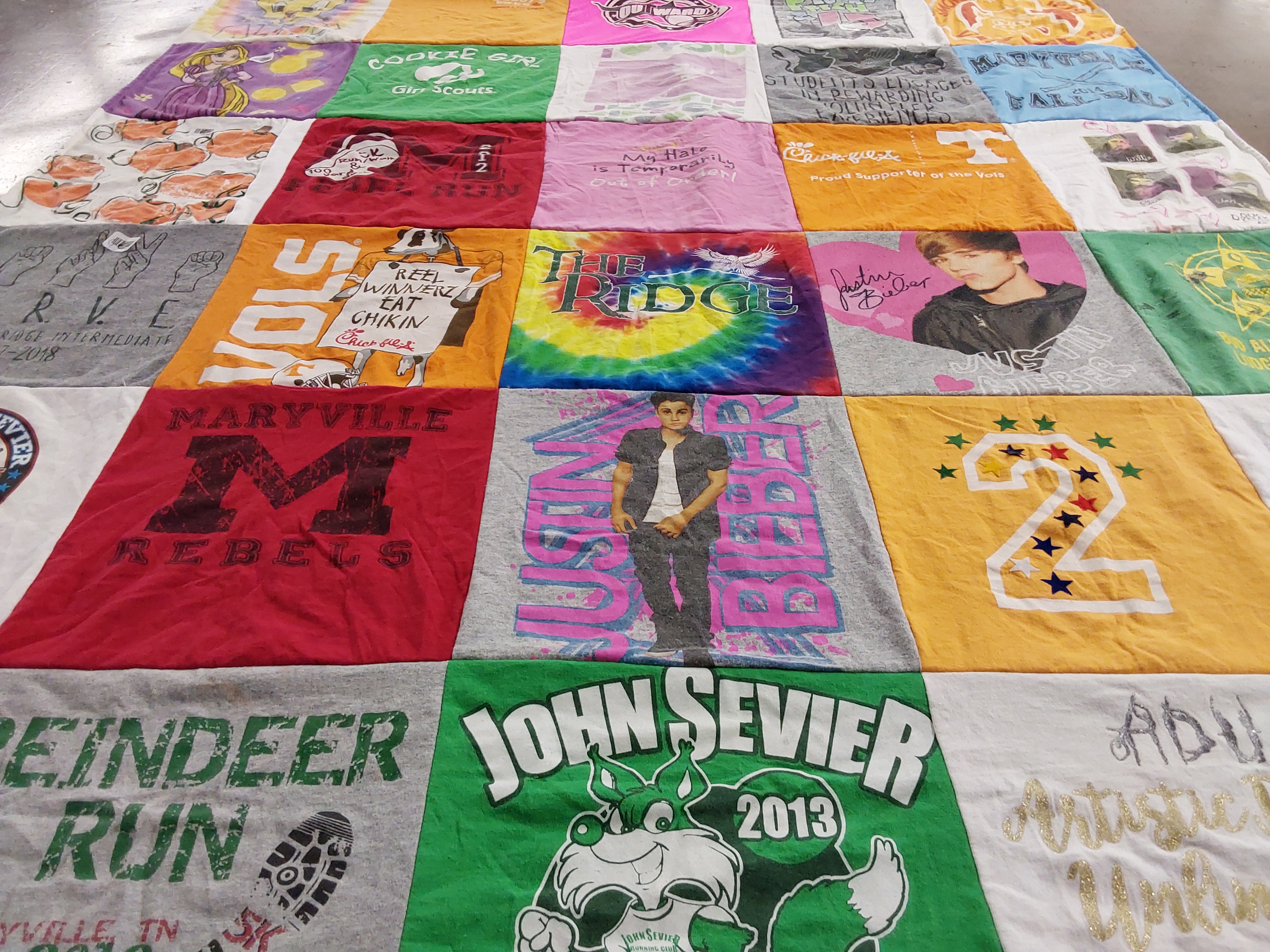T-shirt quilt featuring maryville rebels by Jessica from TN