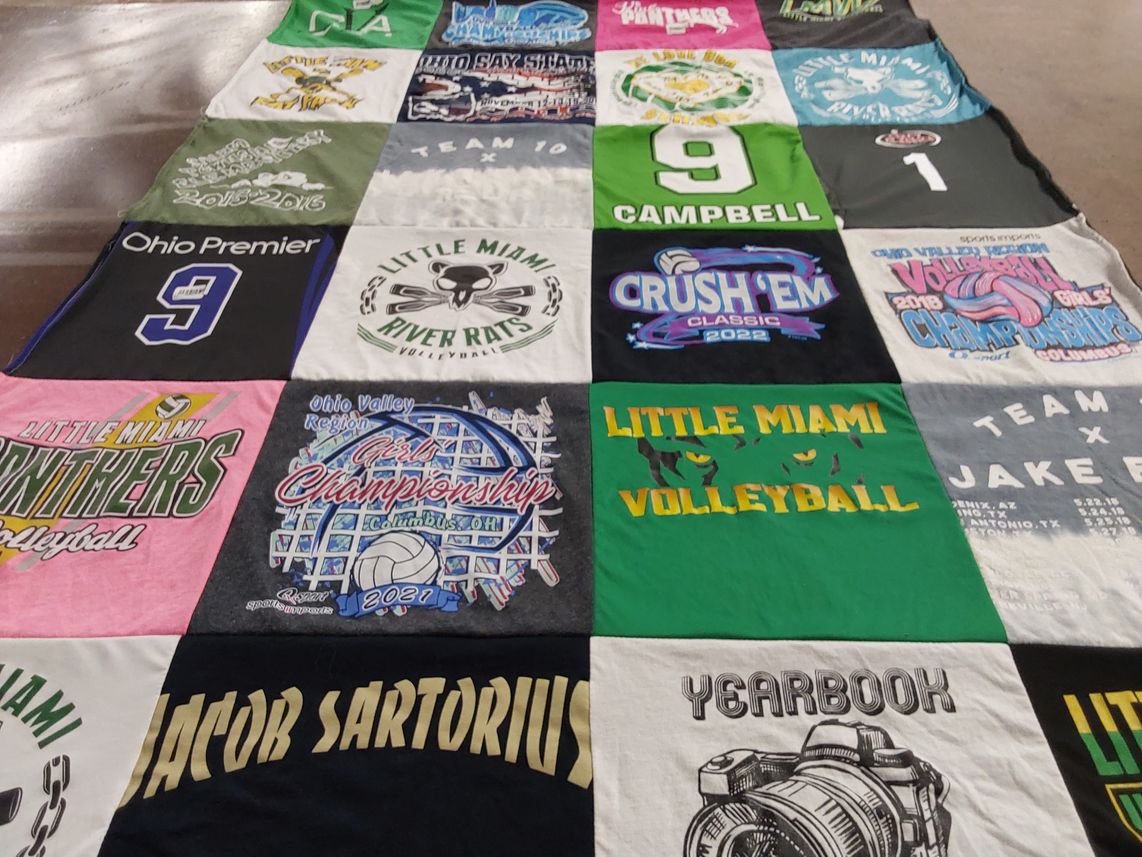 T-shirt quilt featuring little miami volleyball by Crystal from OH