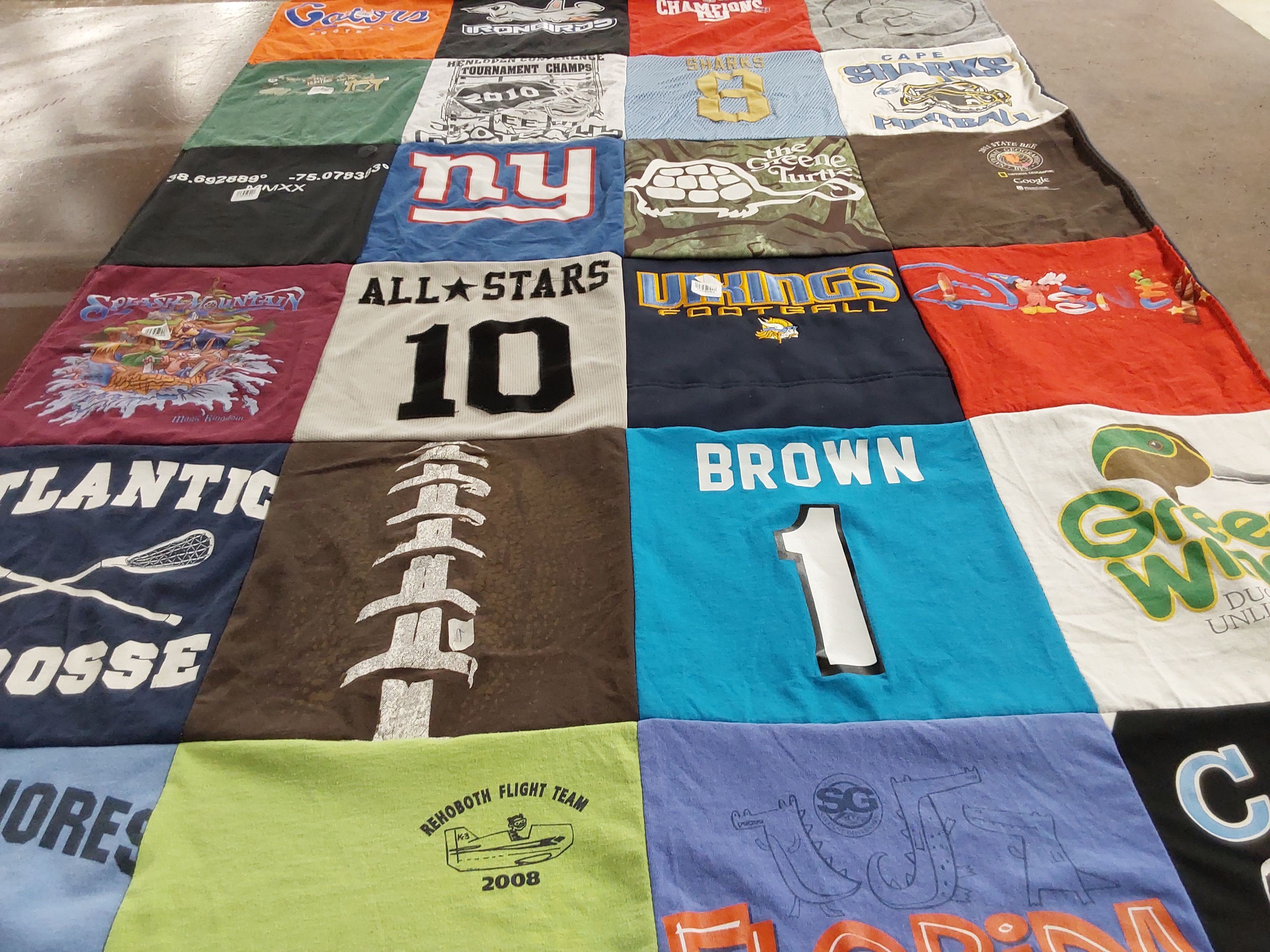 T-shirt quilt featuring wings football, all stars football by Maureen from DE