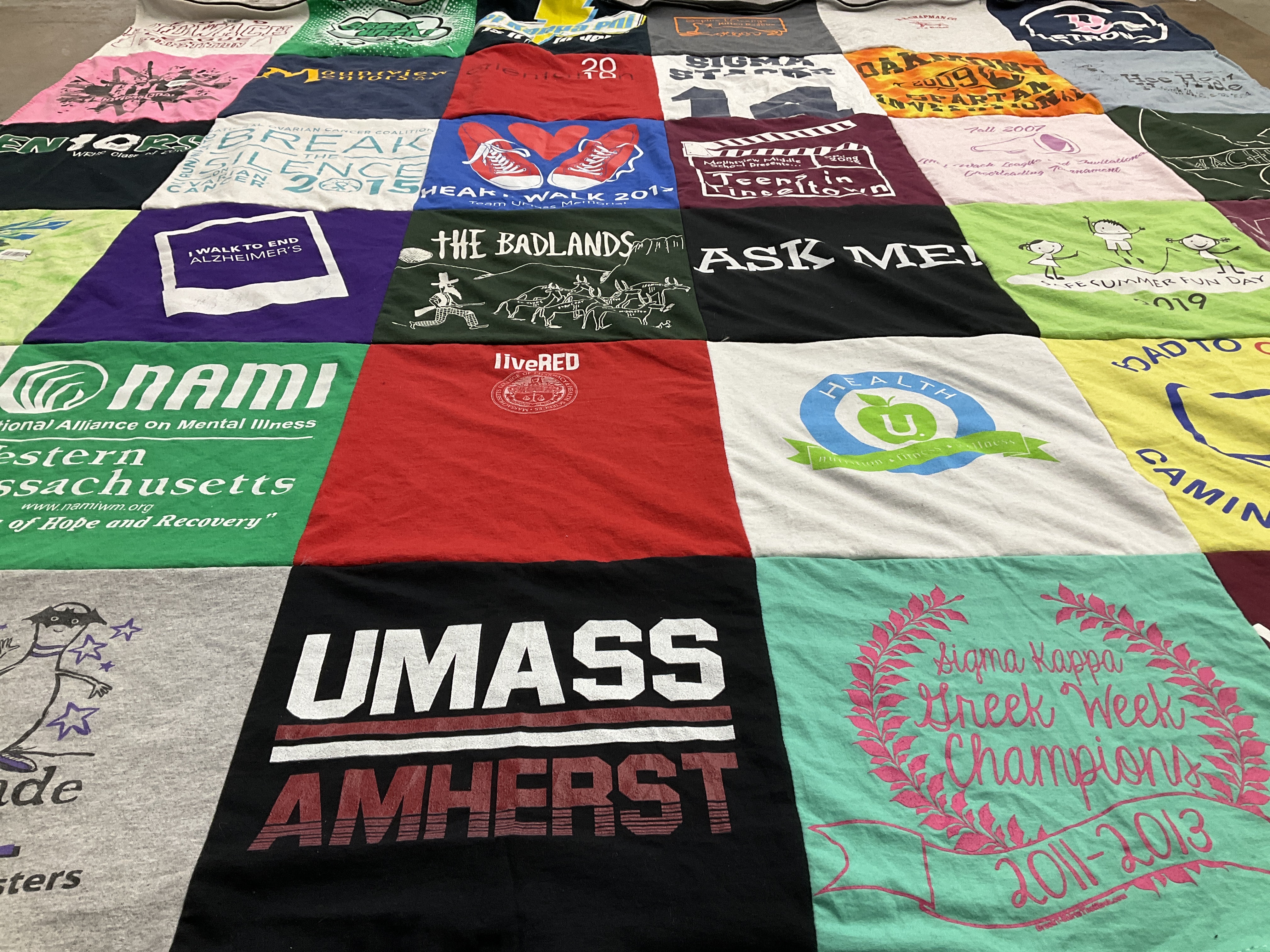 T-shirt quilt from university of massachusetts amherst by Pamela from MA