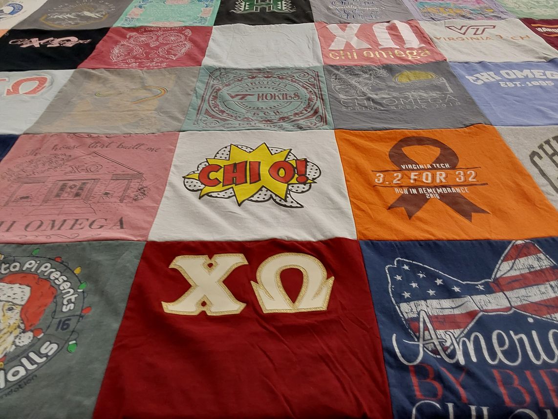 T-shirt quilt from virginia tech by Taylor from VA