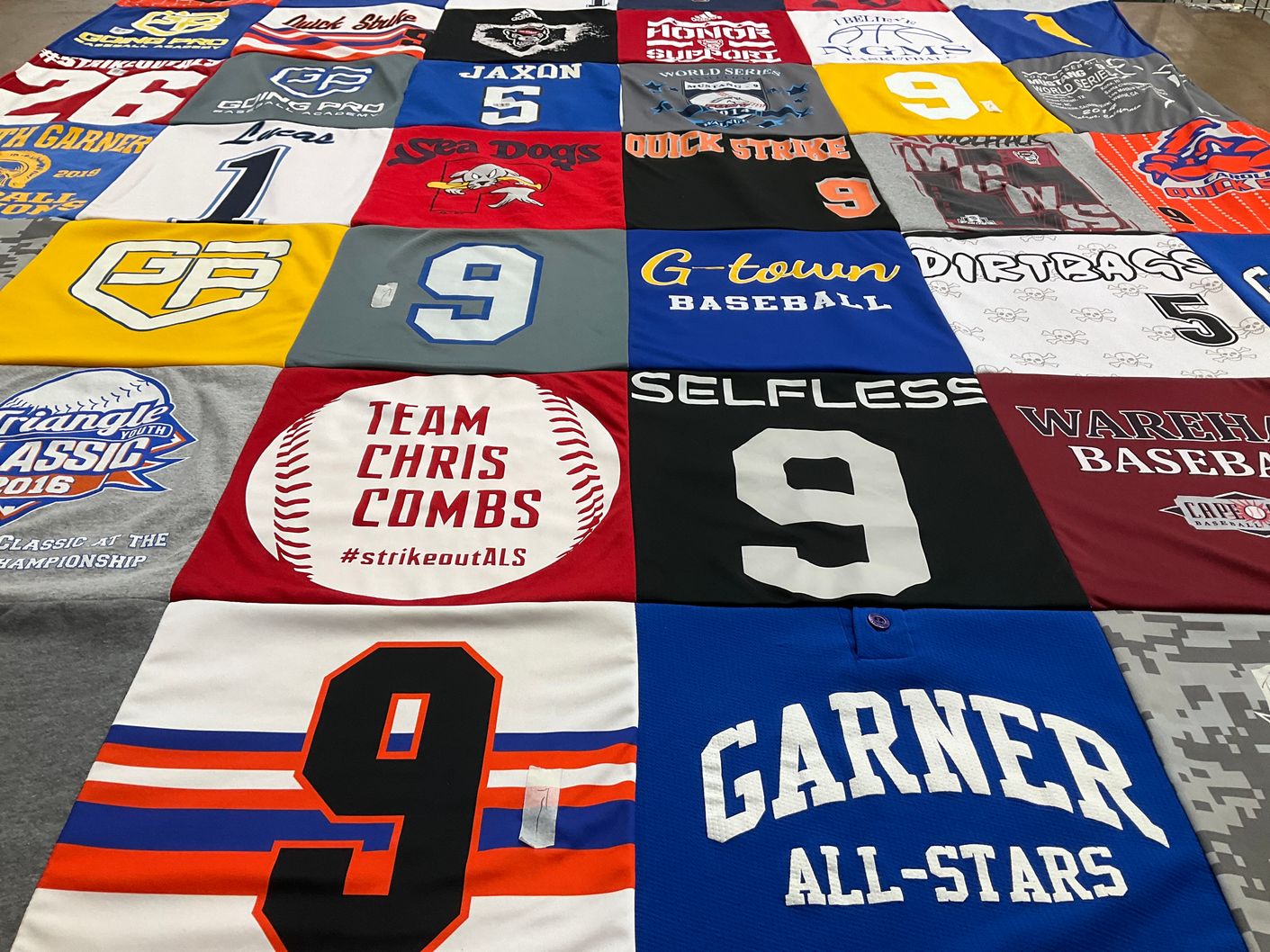 T-shirt quilt featuring garner all-stars, g-town baseball by Melinda from NC