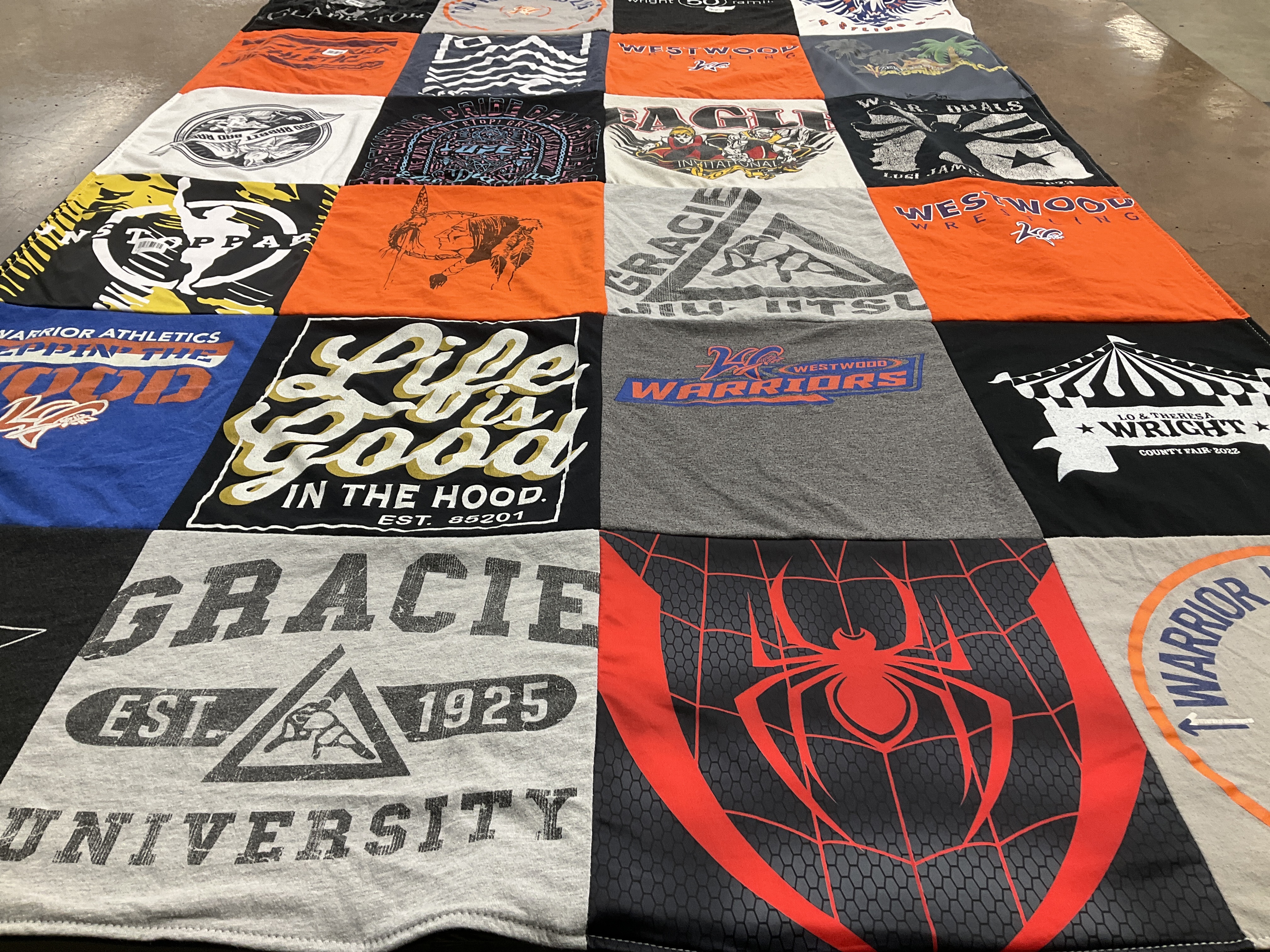 T-shirt quilt featuring warriors, westwood warriors by jill from AZ