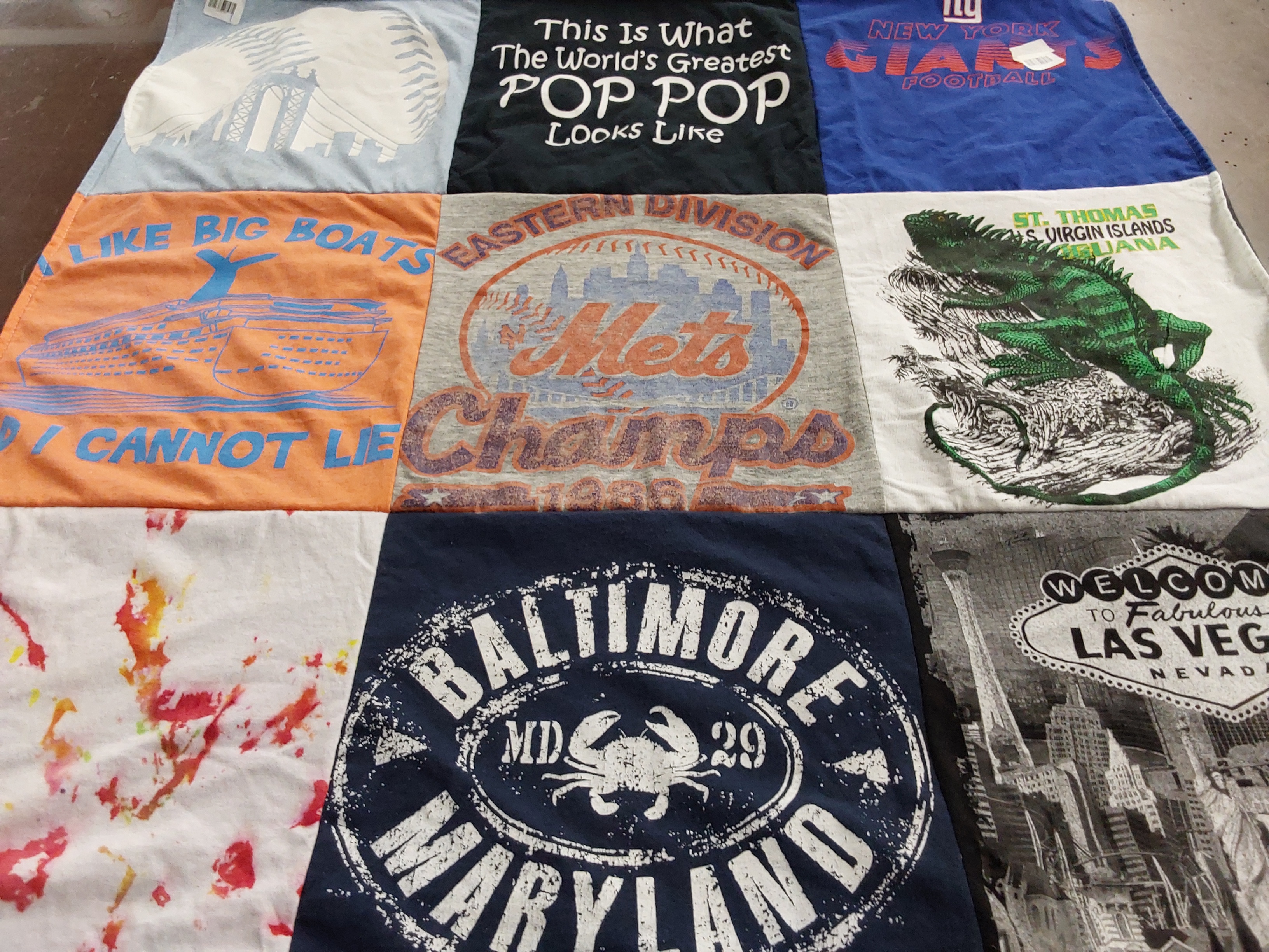 T-shirt quilt featuring new york giants, new york mets by Jerry from NJ