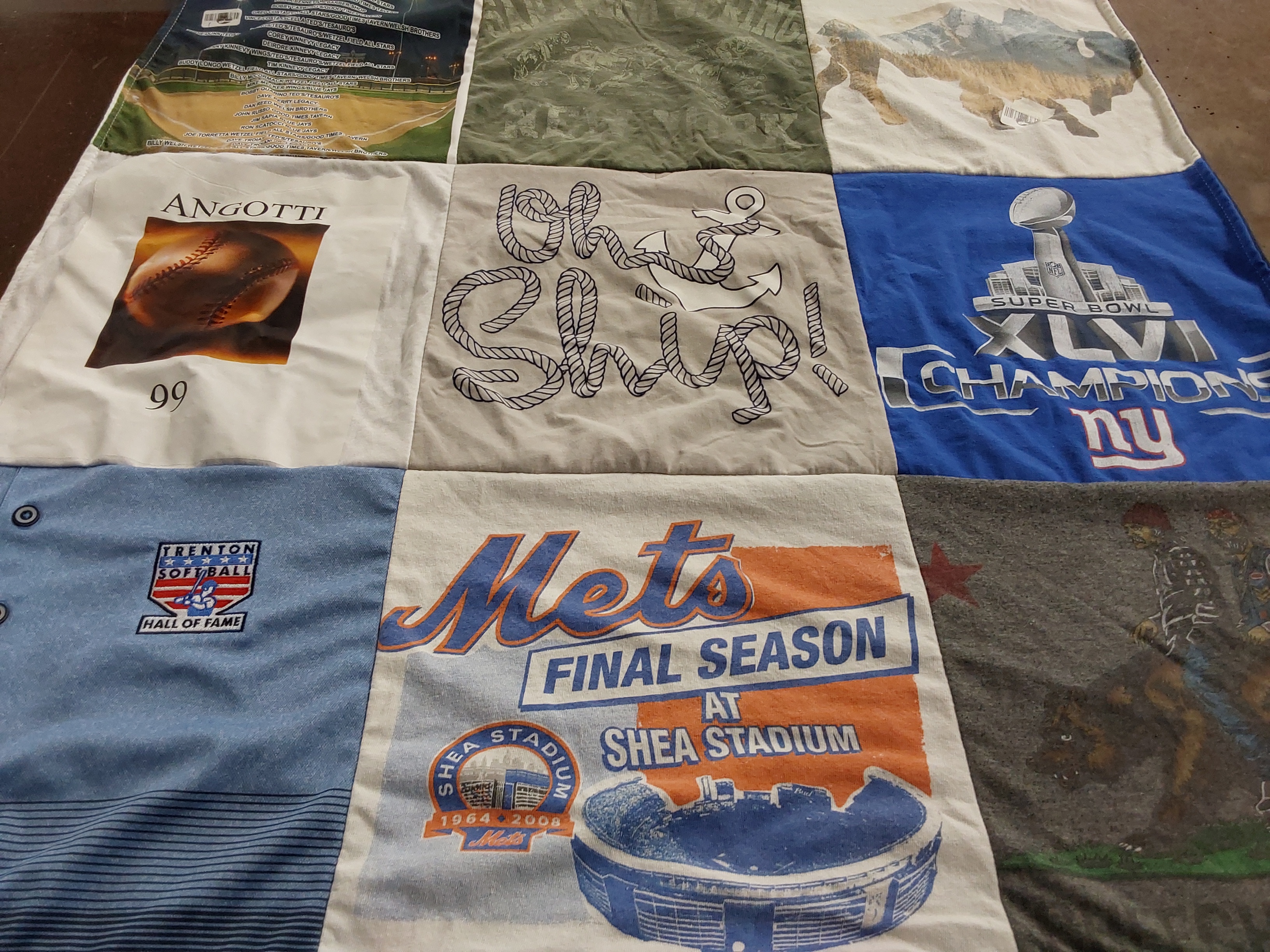 T-shirt quilt featuring new york mets, new york giants by Jerry from NJ