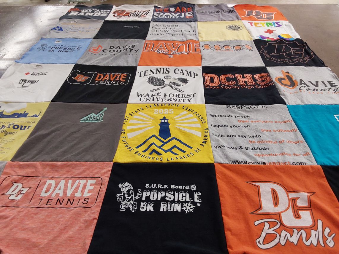 T-shirt quilt featuring davidson county community college by Jacqueline from NC