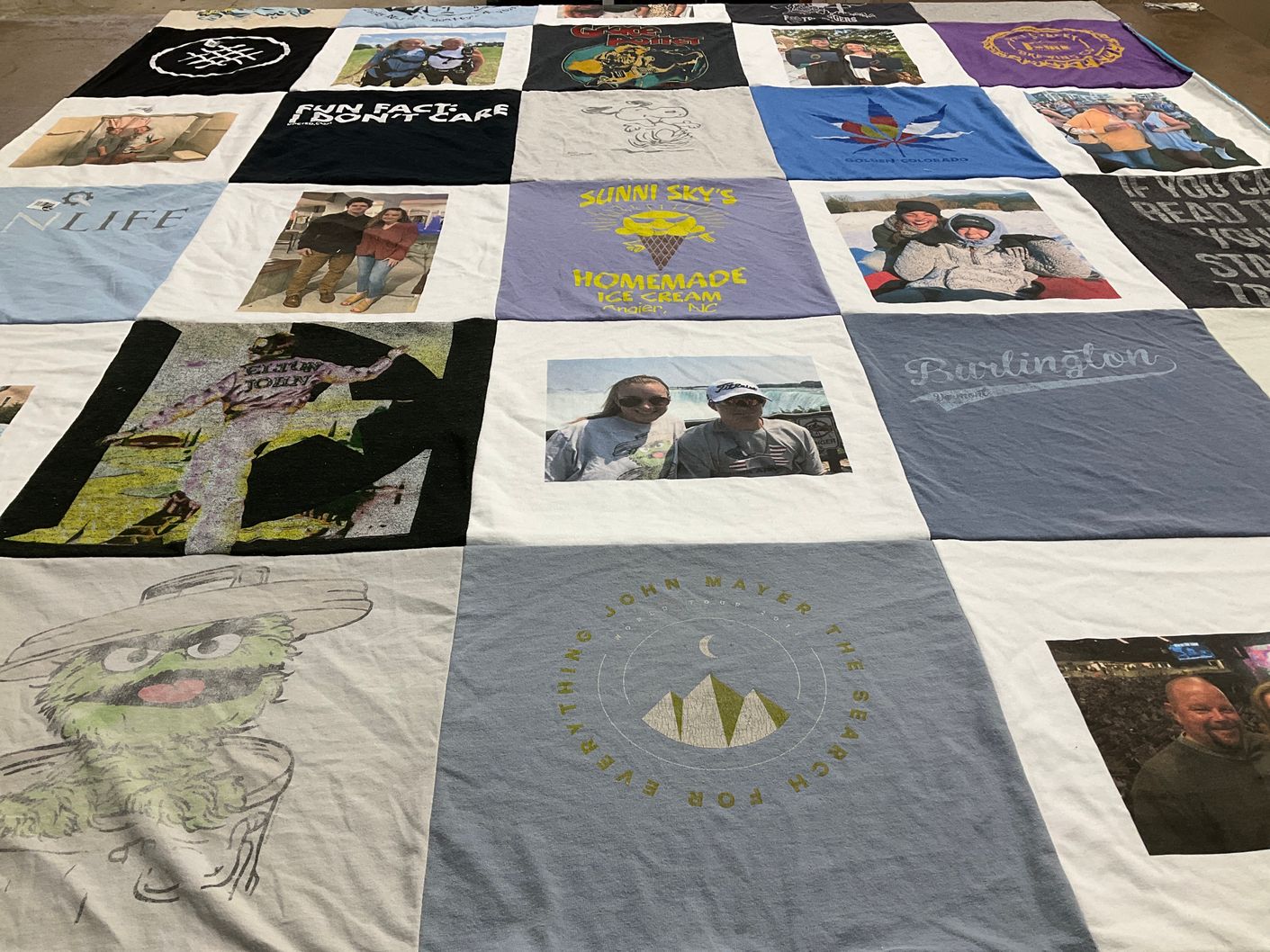 T-shirt quilt with ice cream, photography themes by John from NC