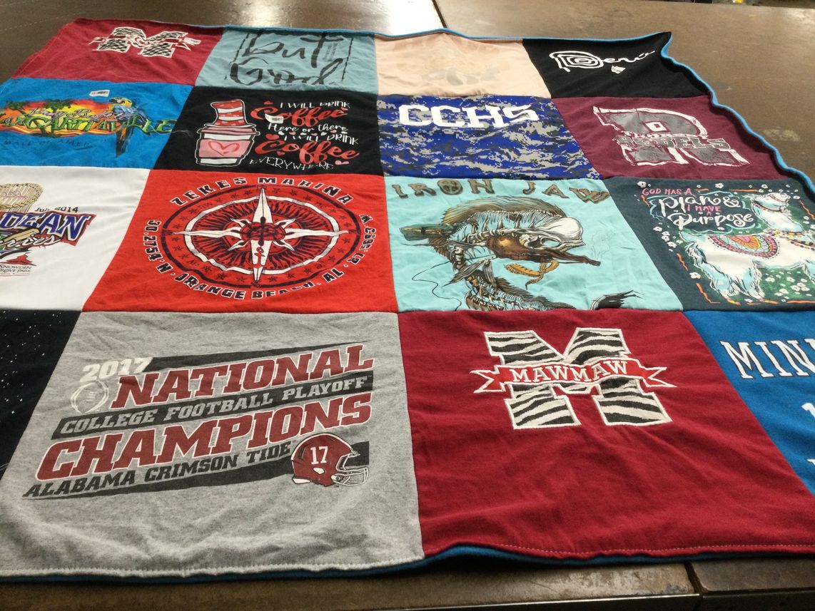 T-shirt quilt featuring alabama crimson tide by Pamela from AL