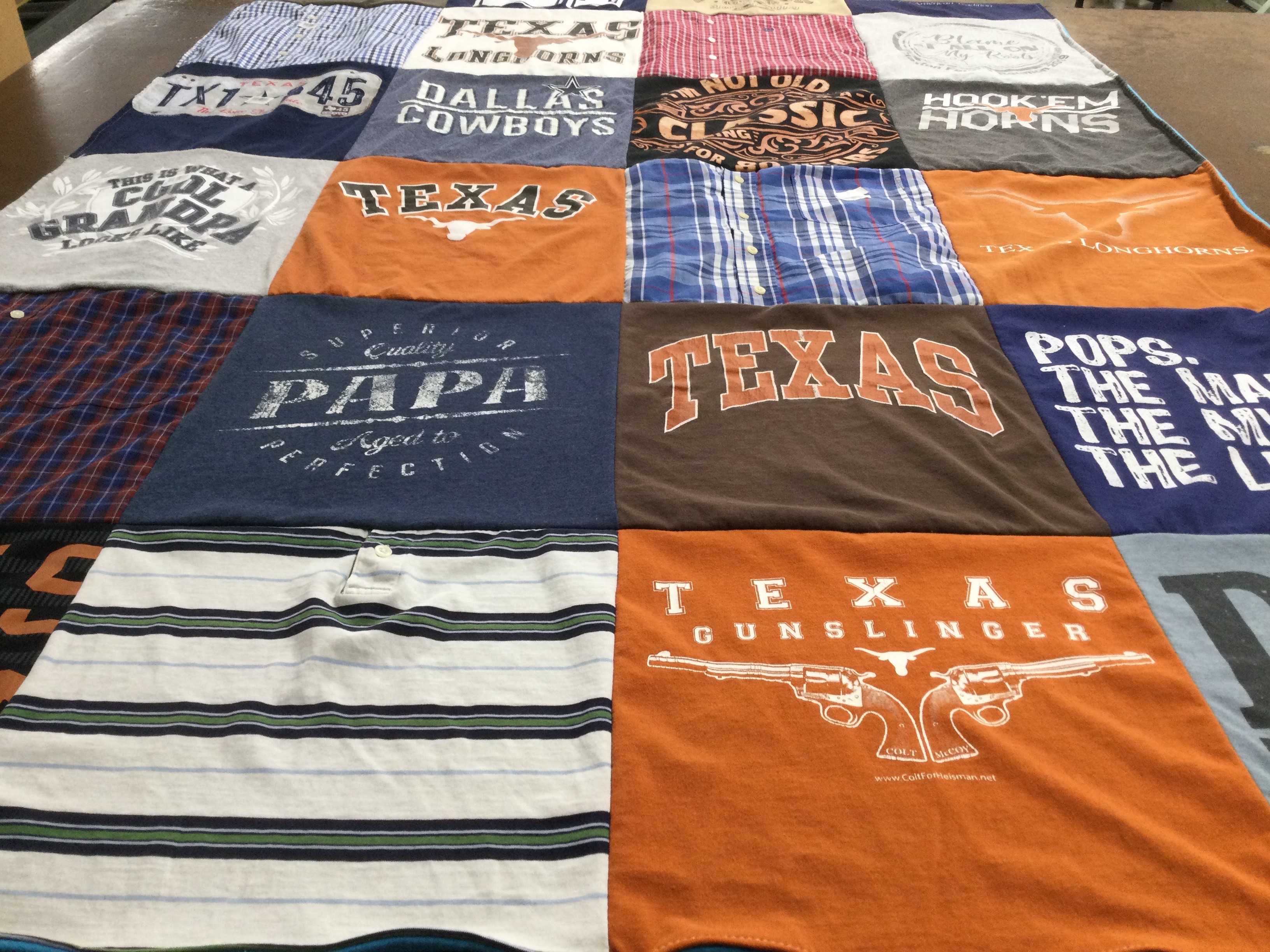 T-shirt quilt featuring university of texas longhorns, dallas cowboys by Rhonda from TX