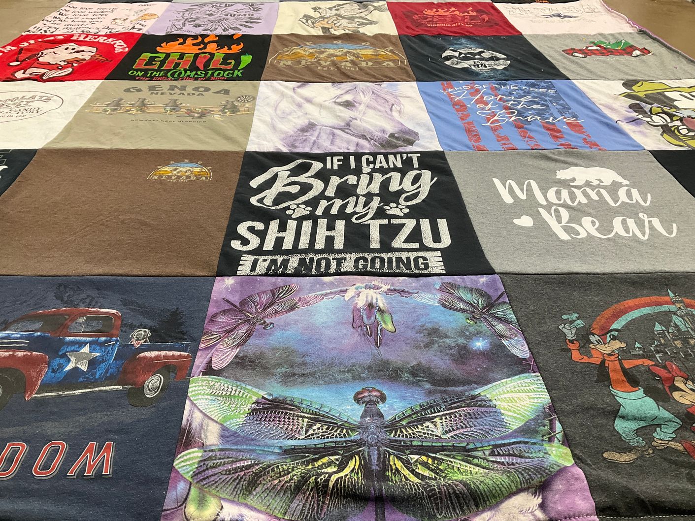 T-shirt quilt with pets, nature themes by Michael from NV
