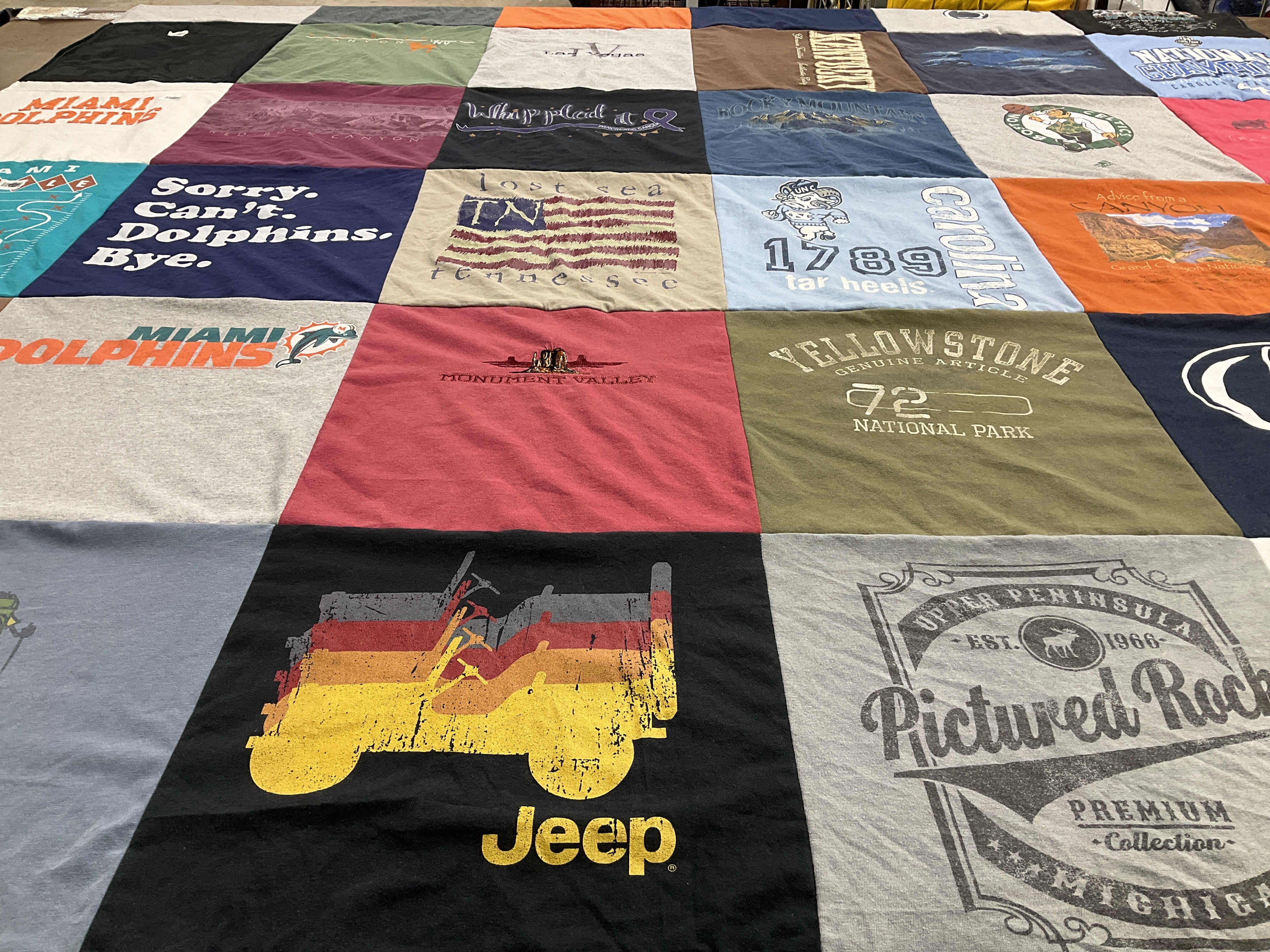 T-shirt quilt featuring miami dolphins by Tina from TN