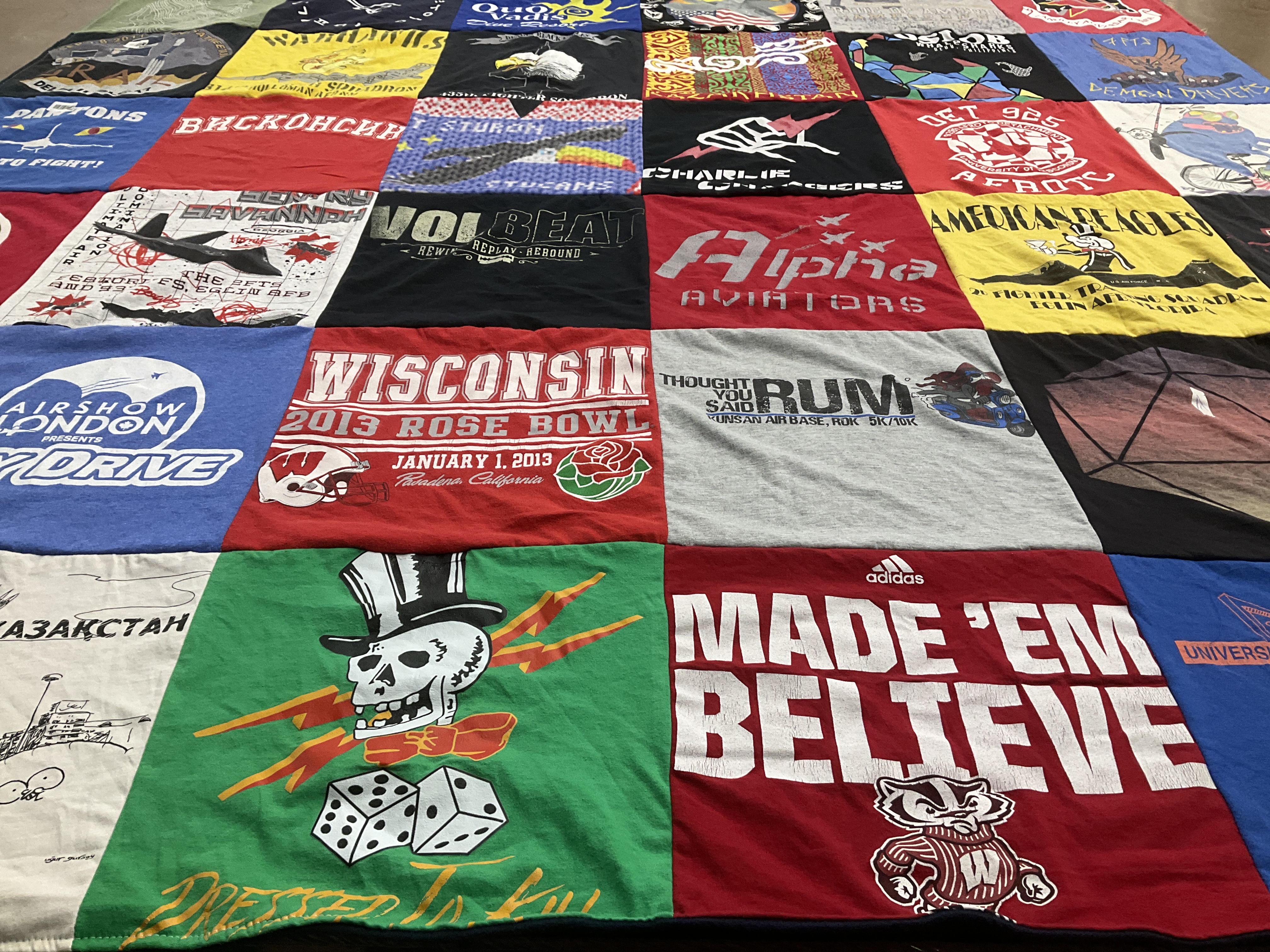 T-shirt quilt from university of wisconsin by Alex from AK