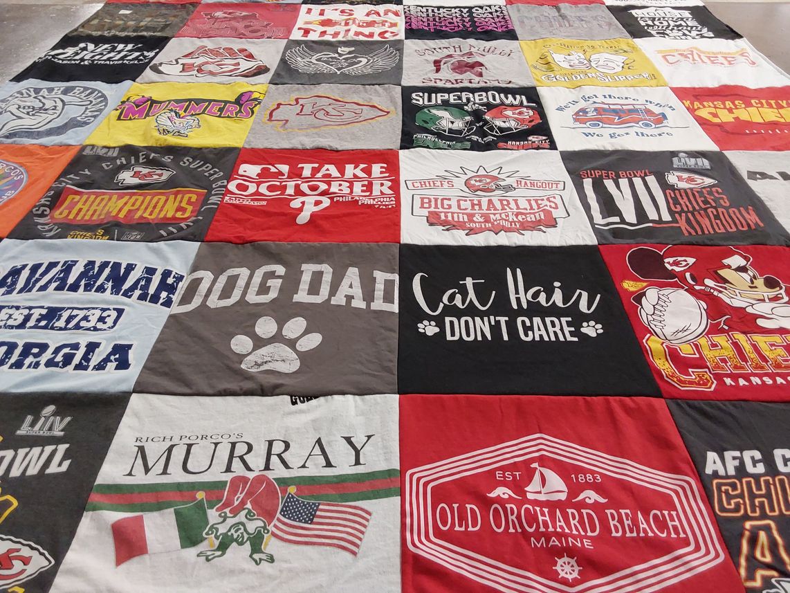 T-shirt quilt featuring kansas city chiefs by Anthony from NJ