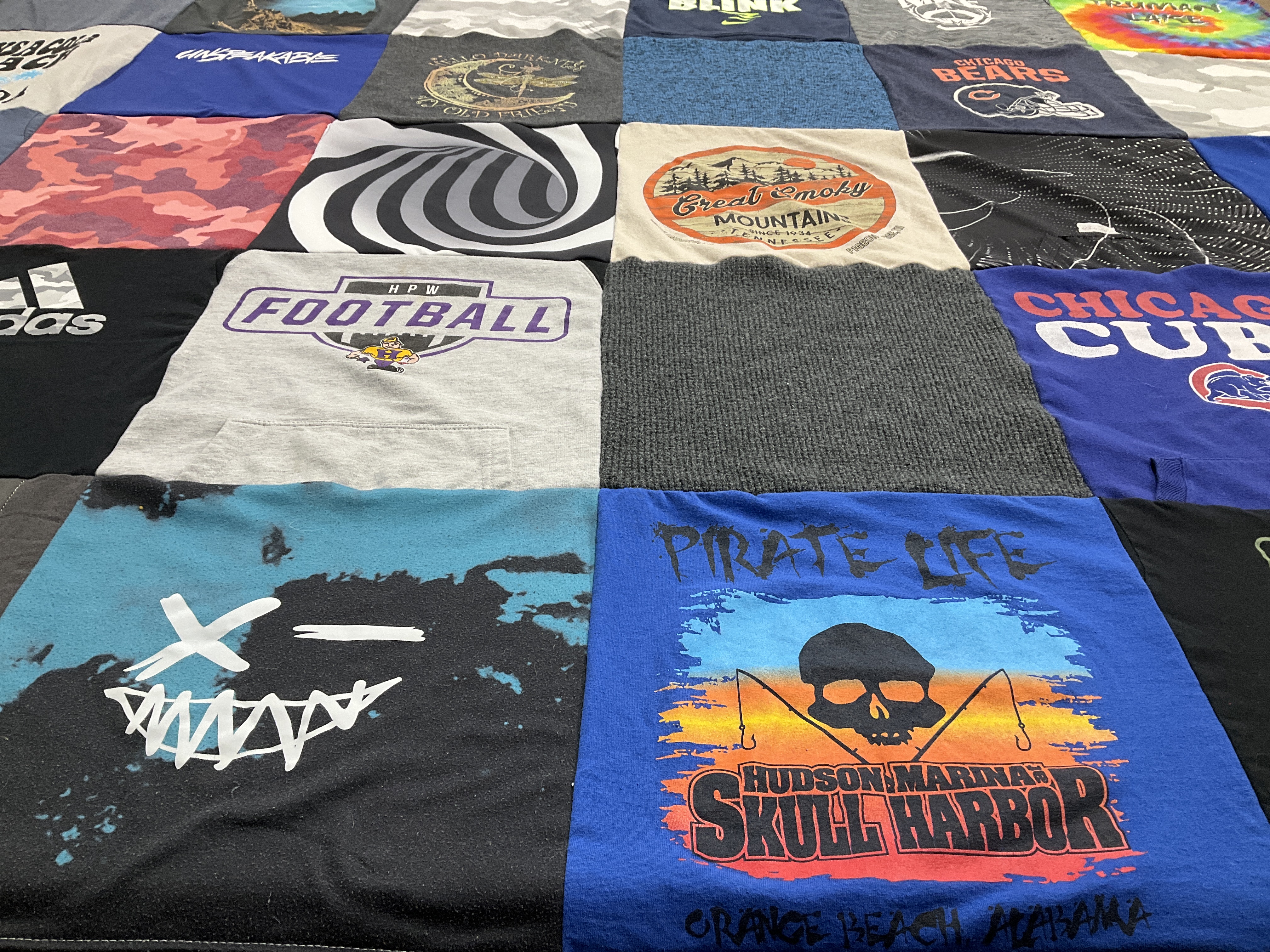 T-shirt quilt featuring chicago bears, chicago cubs by Michelle from IN