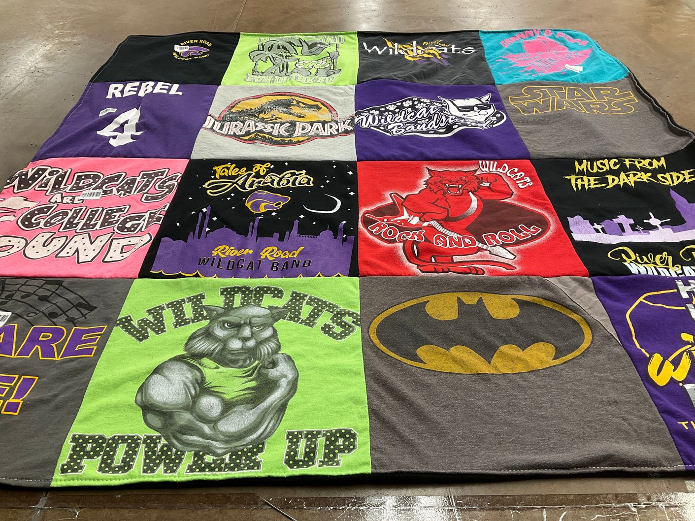 T-shirt quilt featuring river road wildcats by Barbra from TX