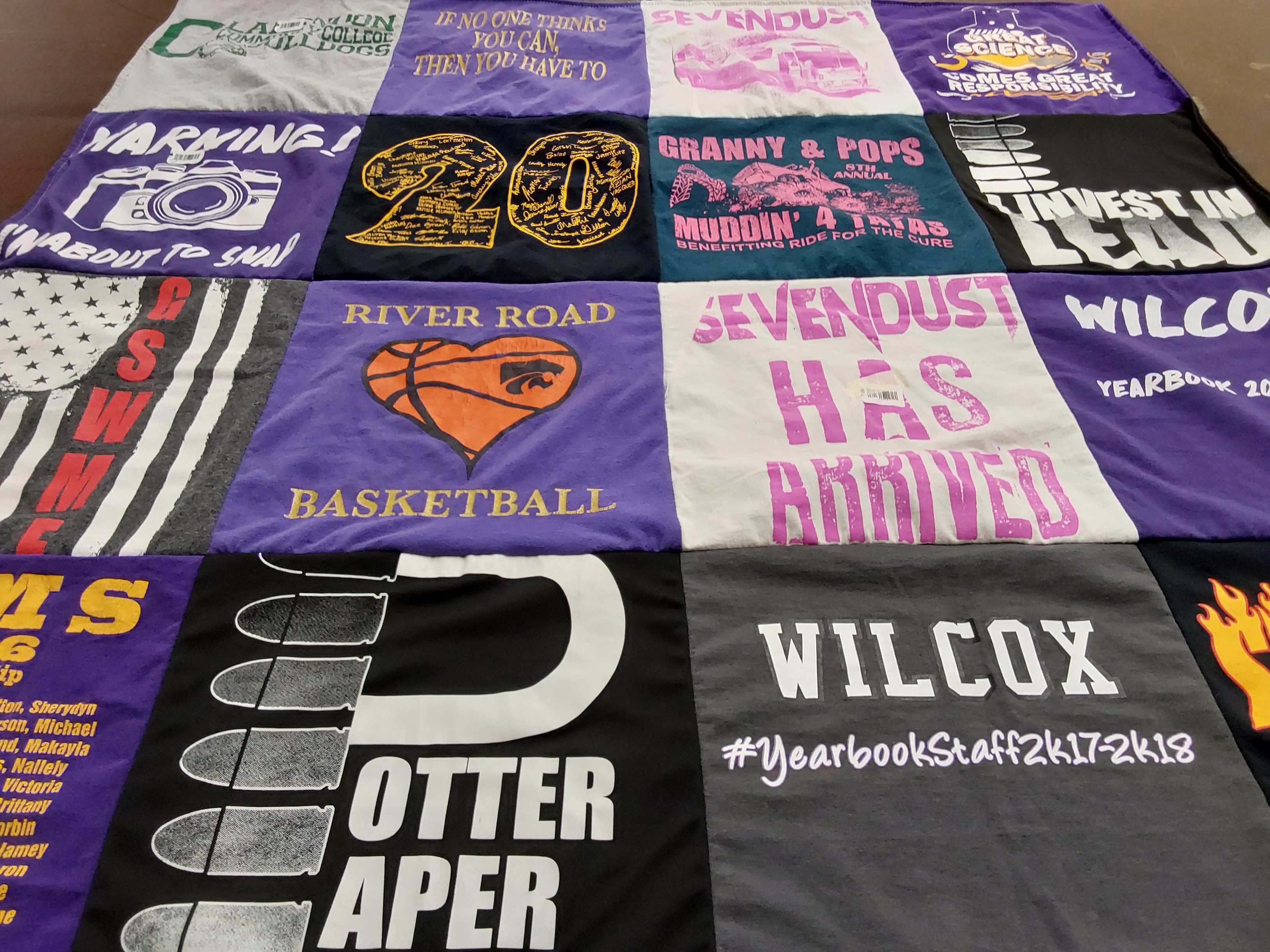 T-shirt quilt featuring river road basketball by Barbra from TX