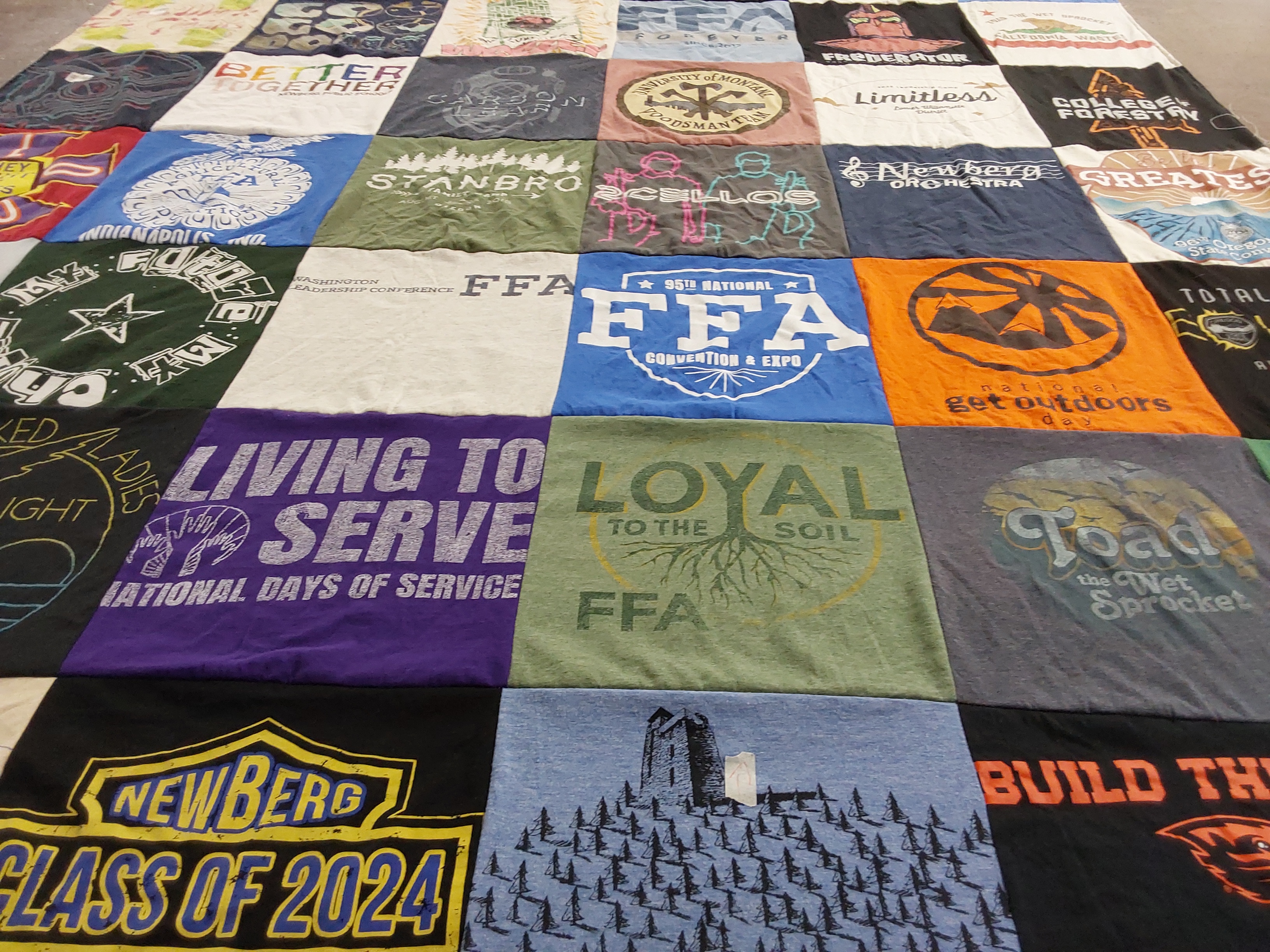 T-shirt quilt from newberg high school by TRACI from OR