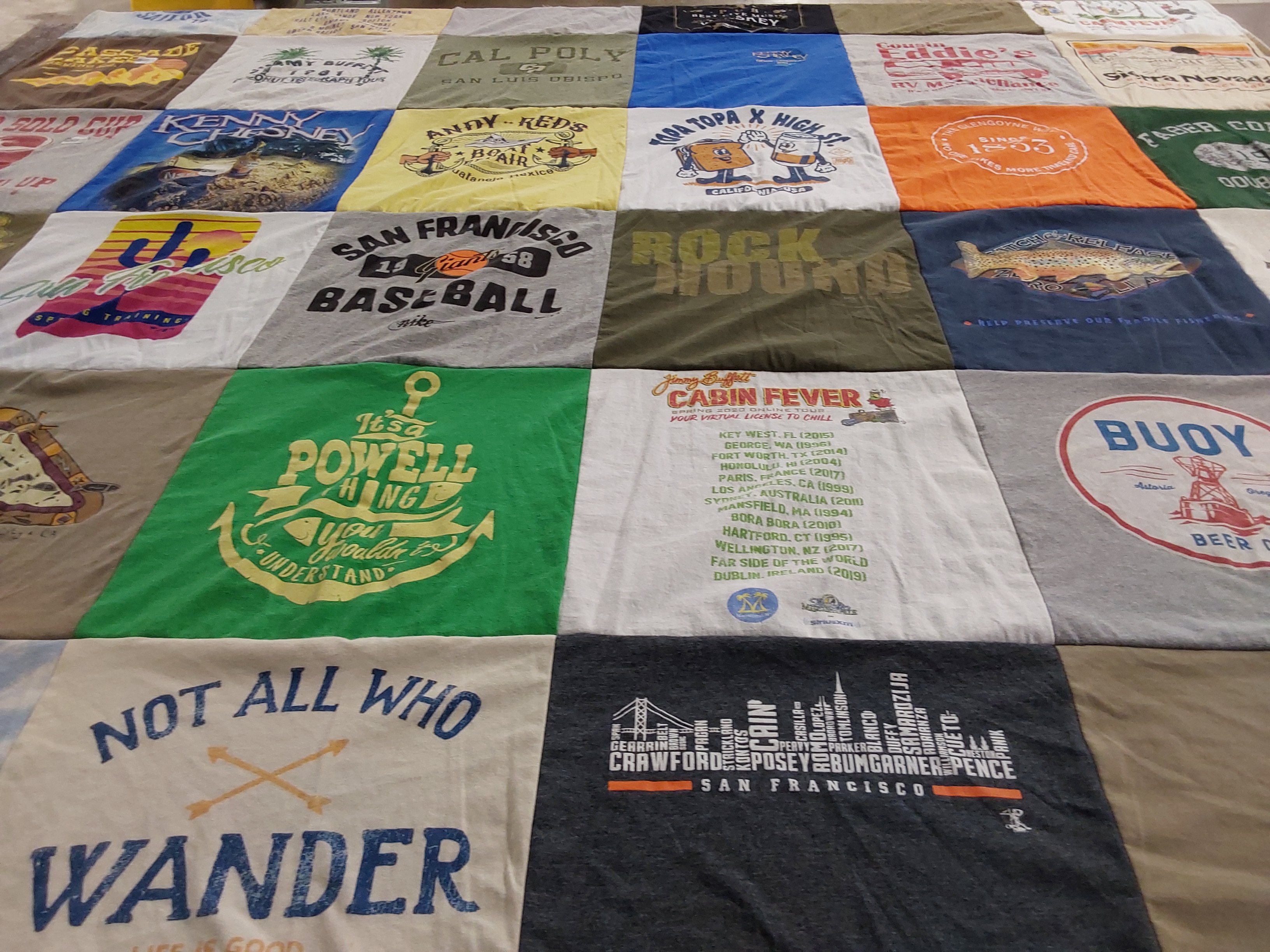 T-shirt quilt featuring san francisco giants by Glenn from CA