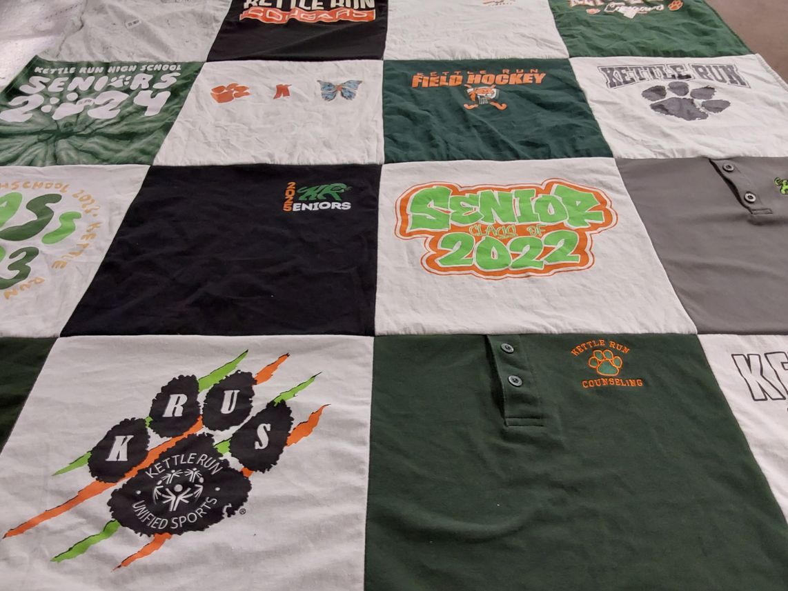 T-shirt quilt from kettle run high school by Michelle from VA