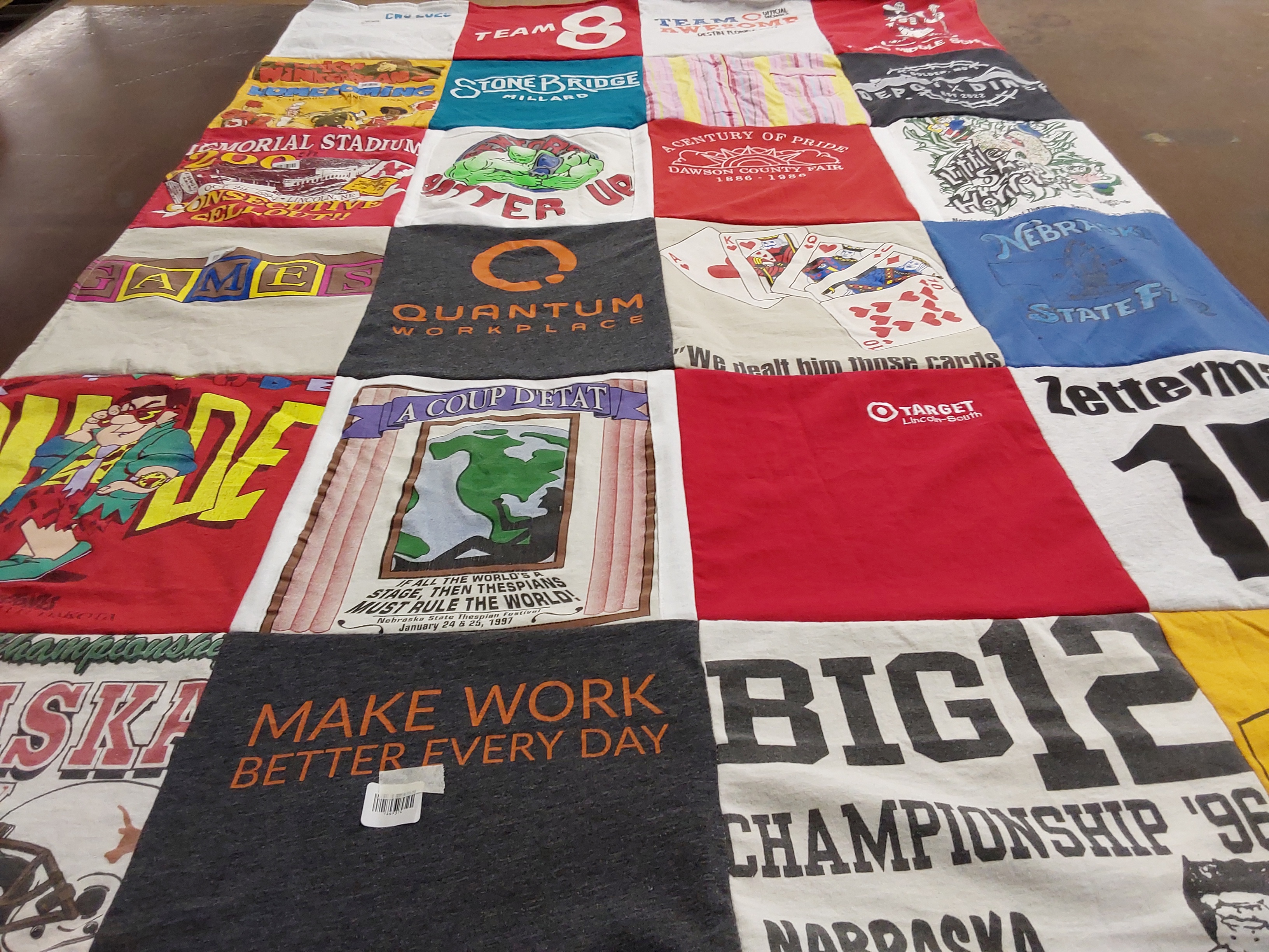 T-shirt quilt featuring big 12 conference by Jenny from NE
