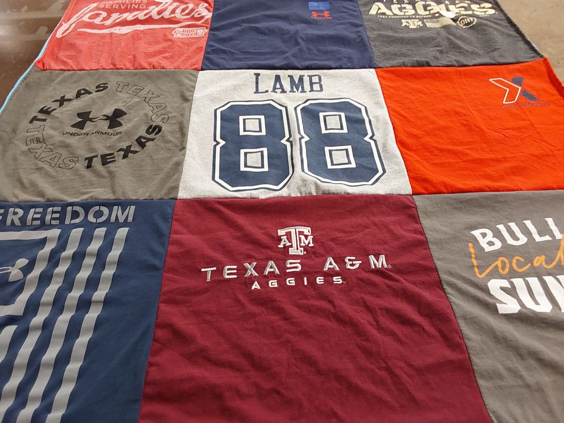 T-shirt quilt featuring texas a&m university aggies by Daisy from TX