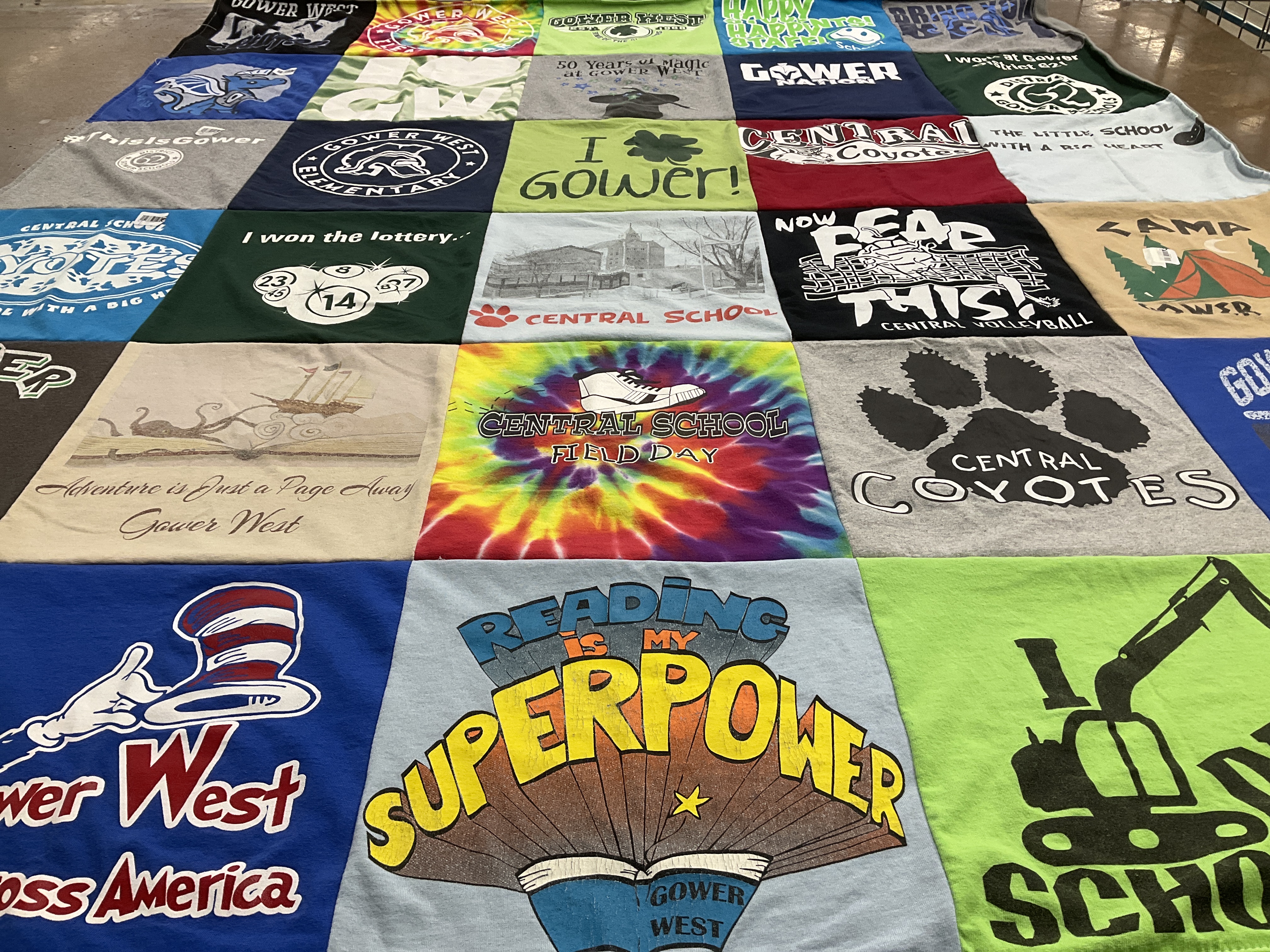T-shirt quilt featuring central coyotes by Gina from IL