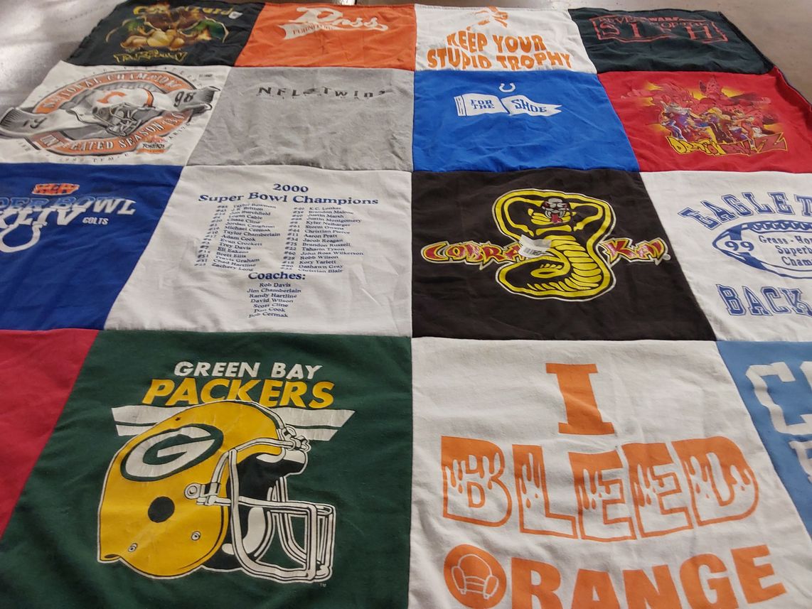 T-shirt quilt featuring green bay packers by Tammy from VA