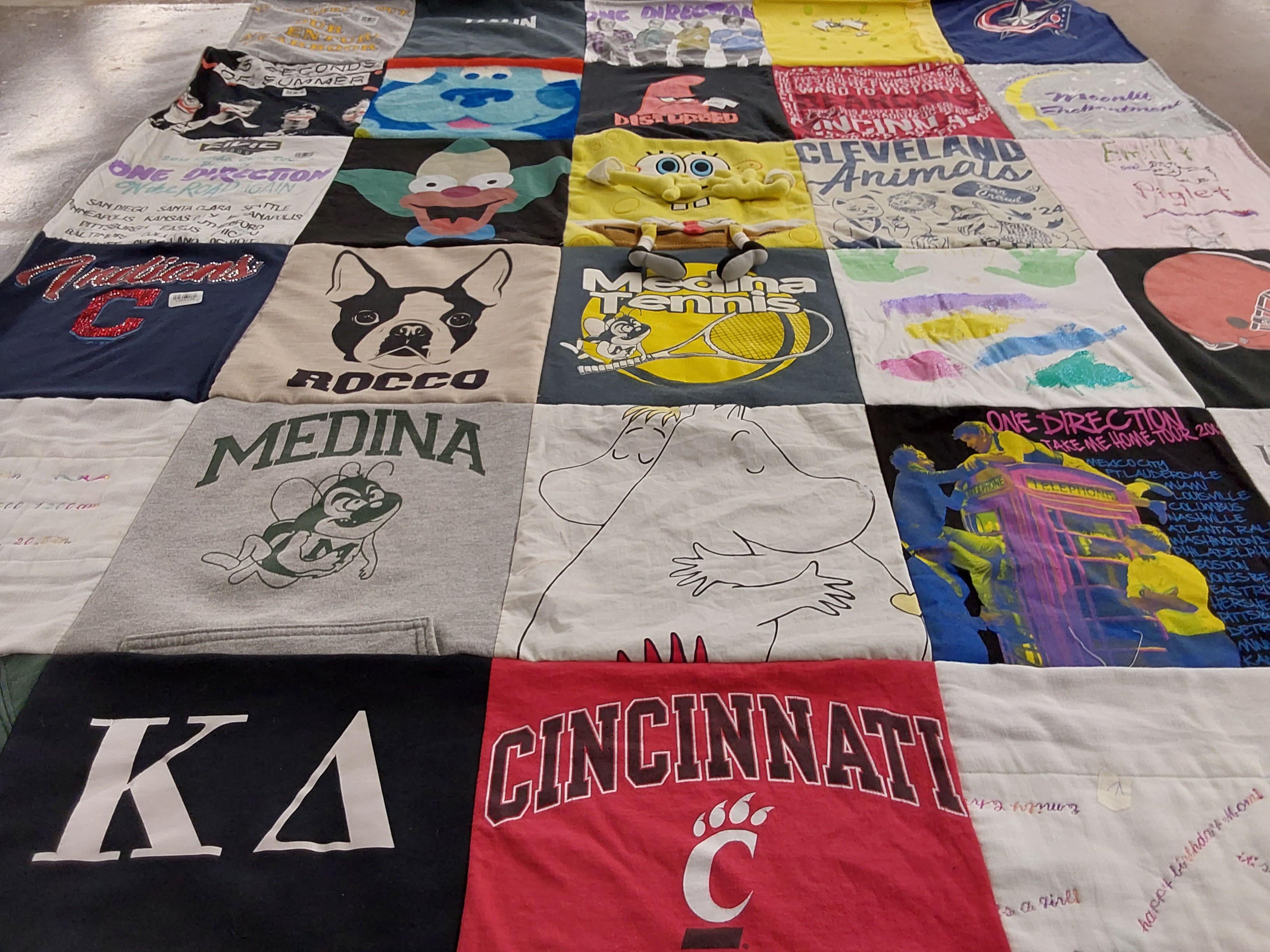 T-shirt quilt from medina high school, university of cincinnati by Pamela from OH