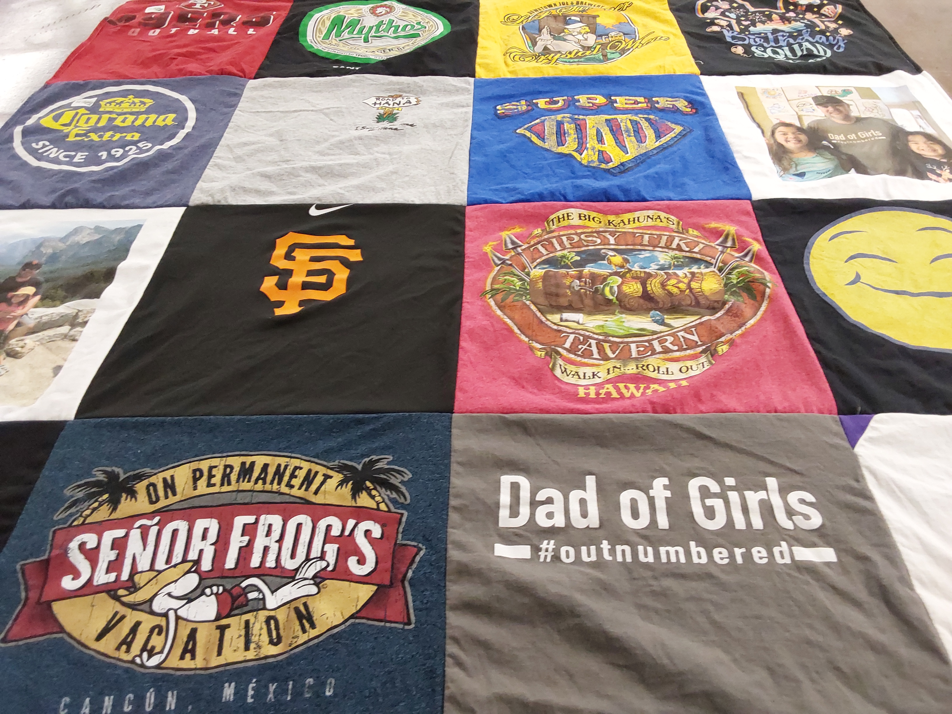 T-shirt quilt featuring san francisco giants by Maria from CA